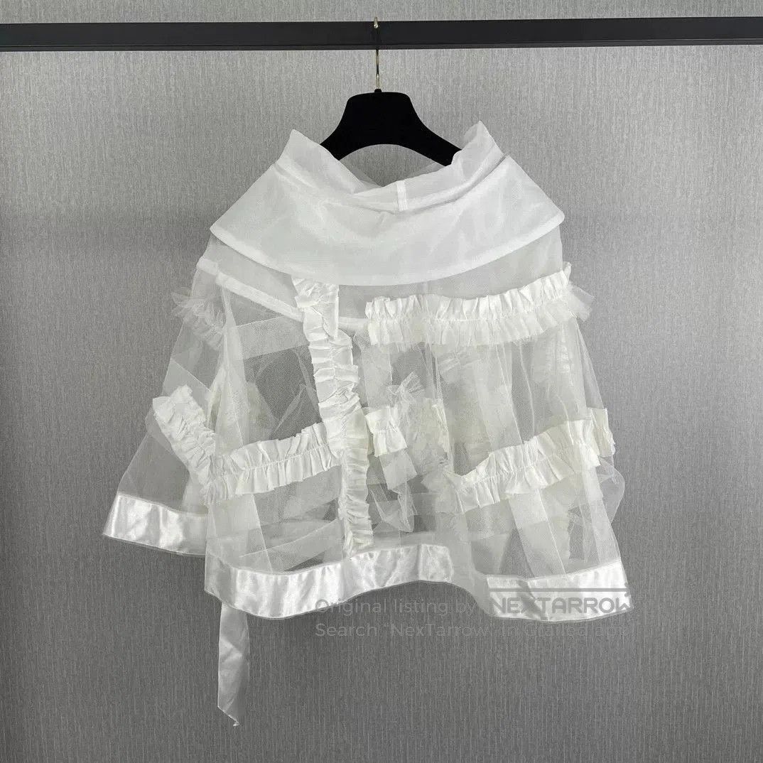 Comme des Garcons COMME des garcons White Lace Cape Coat. Size US M / EU 48-50 / 2 - 3 Thumbnail