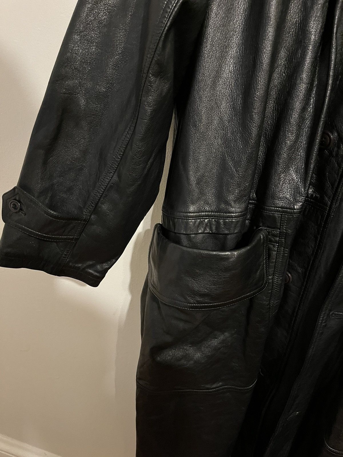 Genuine Leather CDP Made In Italy Black Leather Trench Coat Japanese Style🔥 Size US M / EU 48-50 / 2 - 2 Thumbnail