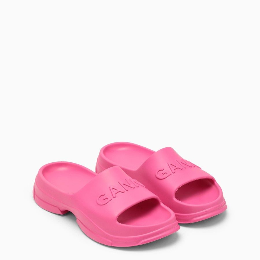 Ganni o1d2blof0824 Rubber Slippers in Pink Size US 6 / IT 36 - 1 Thumbnail