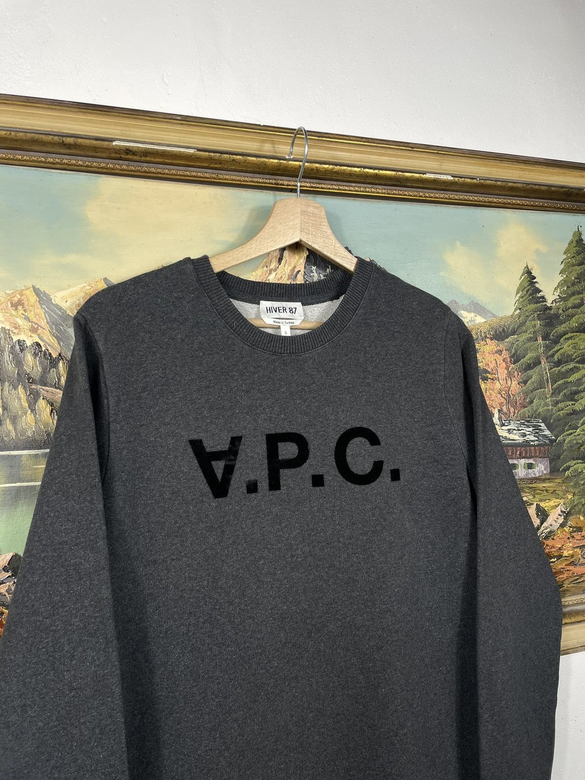 A.P.C. × Designer Grey APC Paris Crewneck Jumper Pull Knitwear Big Logo Size US S / EU 44-46 / 1 - 5 Thumbnail