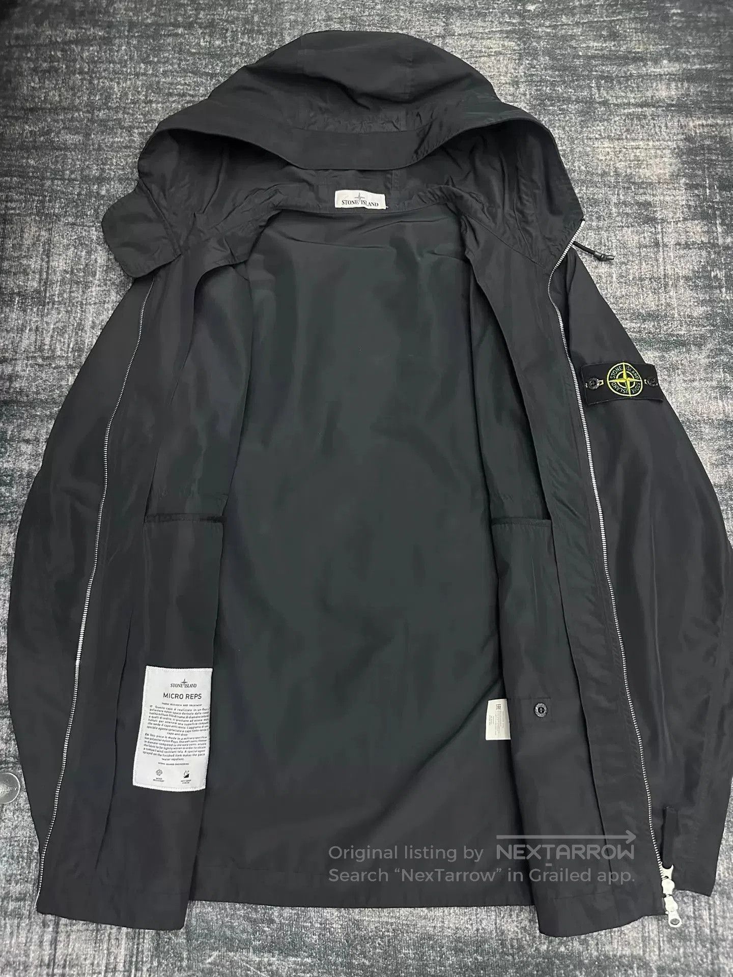 Stone Island Black Hooded Light Jacket with Zip and Pockets. Size US XXL / EU 58 / 5 - 3 Thumbnail