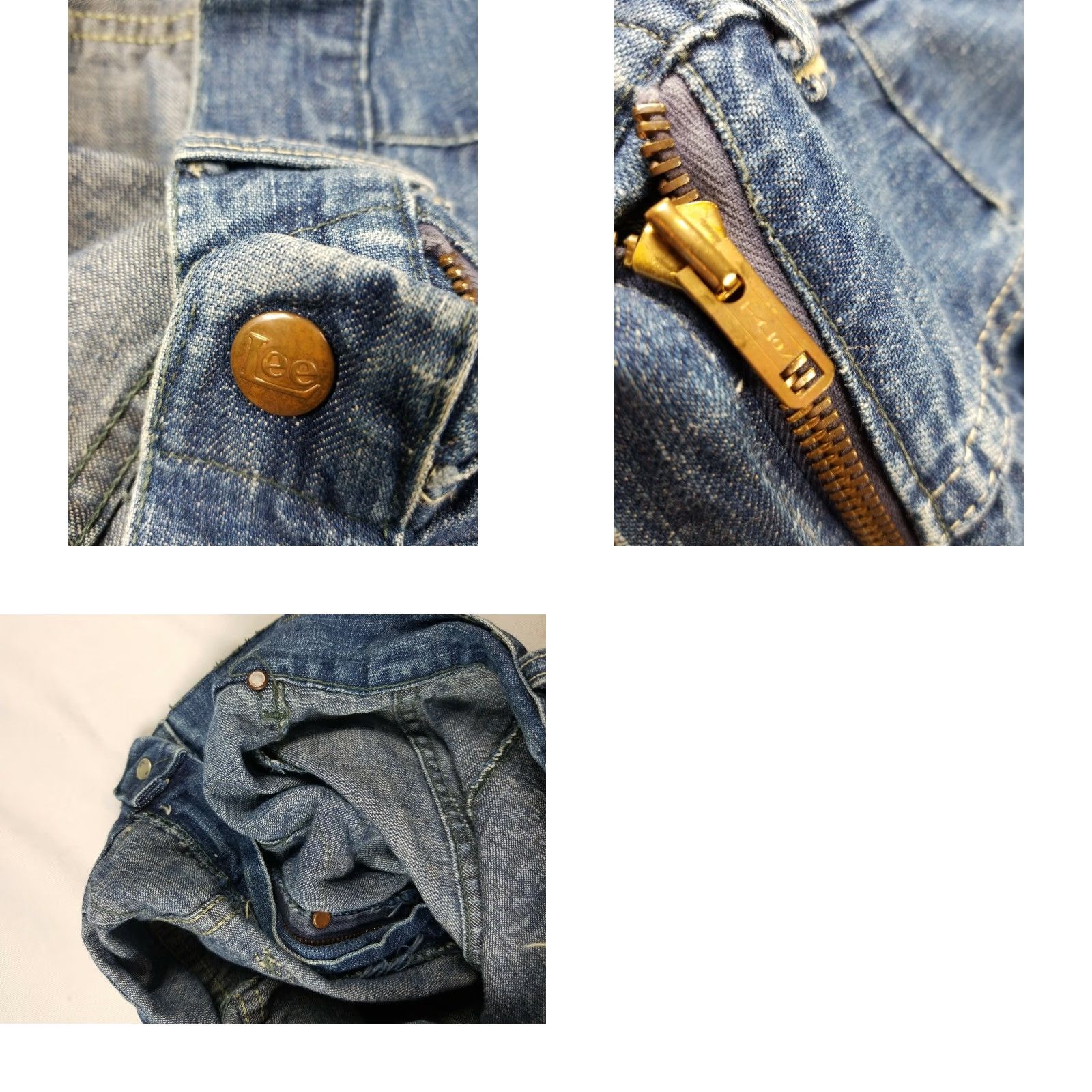 Lee VINTAGE Lee High Waisted Side Zip Jeans 27 x 29 USA Denim Blue 1940s Rockabilly Mens Size US 27 - 8 Thumbnail