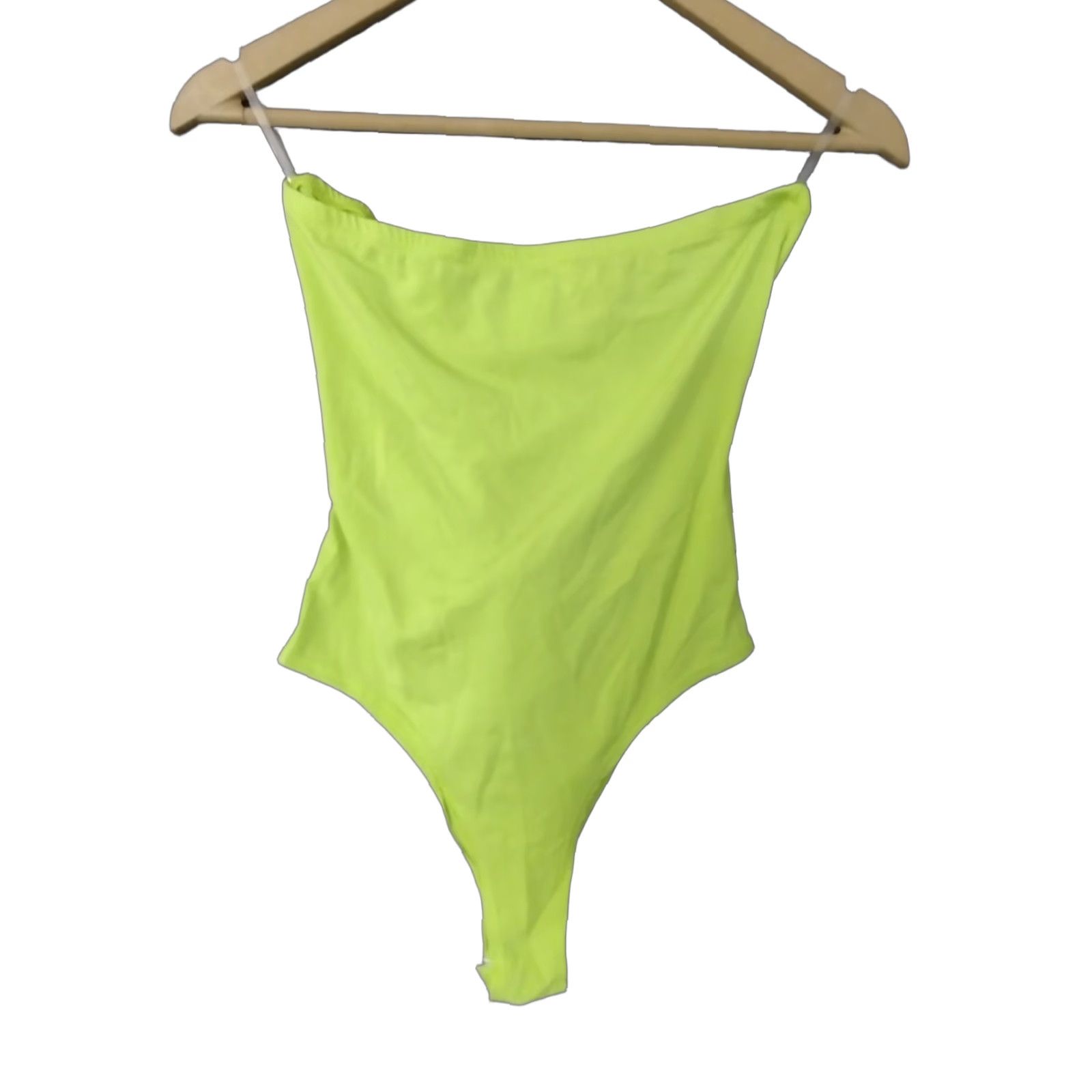 Vintage MAGIA U.S.A Strapless Bodysuit One Piece Neon Green S Shapewear Women Crewed Back Tie Back Thong Size S / US 4 / IT 40 - 1 Thumbnail