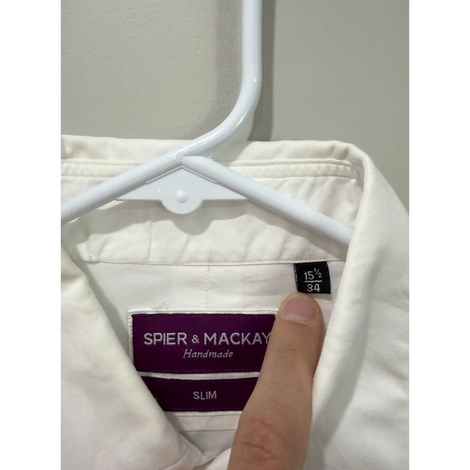 Vintage Spier Mackay Classic Oxford Button Down Shirt White 15.5/34 Mens Dress Shirt Regular Long Sleeve Cotton Button-Down Vintage: No Size 42R - 3 Thumbnail