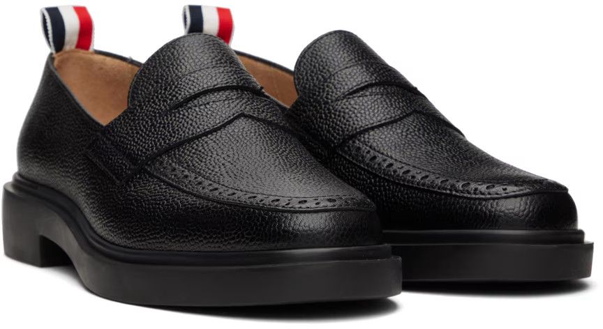 Thom Browne o1s22i1n0924 Mocassini Pelle Marmellata Loafers in Black Size US 8 / IT 38 - 4 Thumbnail