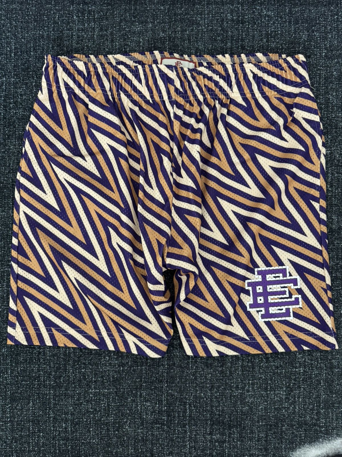 Eric Emanuel Eric Emanuel Zig-Zag Basic Basketball Short Purple/Tan PB&J Size US 38 / EU 54 - 1 Thumbnail