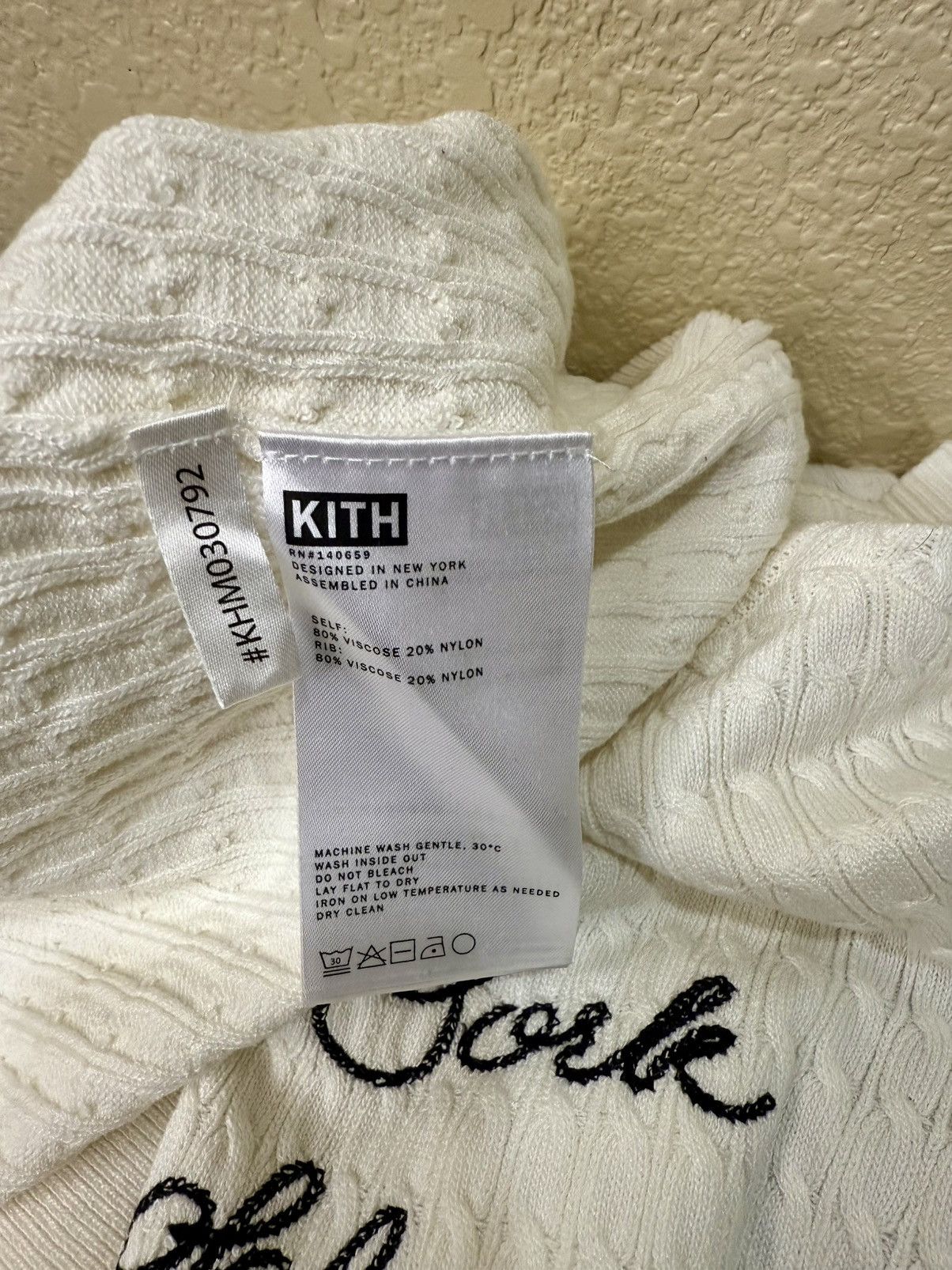Kith Kith NY to the World Cable Crewneck Sweater - Sandrift Size US XXL / EU 58 / 5 - 6 Thumbnail