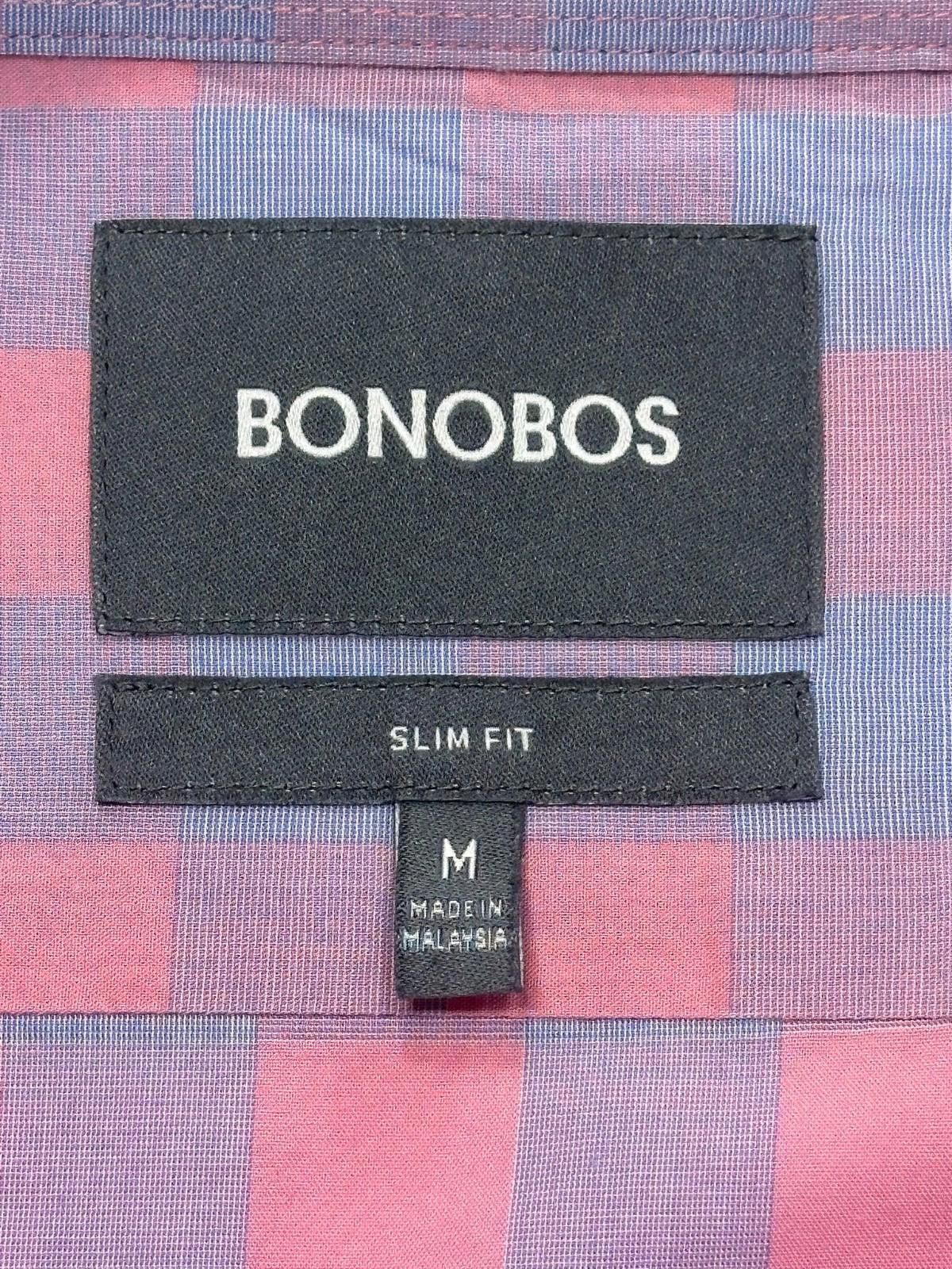 Bonobos Bonobos Slim Fit Checked Oxford Button Up Mens Pink/Blue M Size US M / EU 48-50 / 2 - 7 Thumbnail