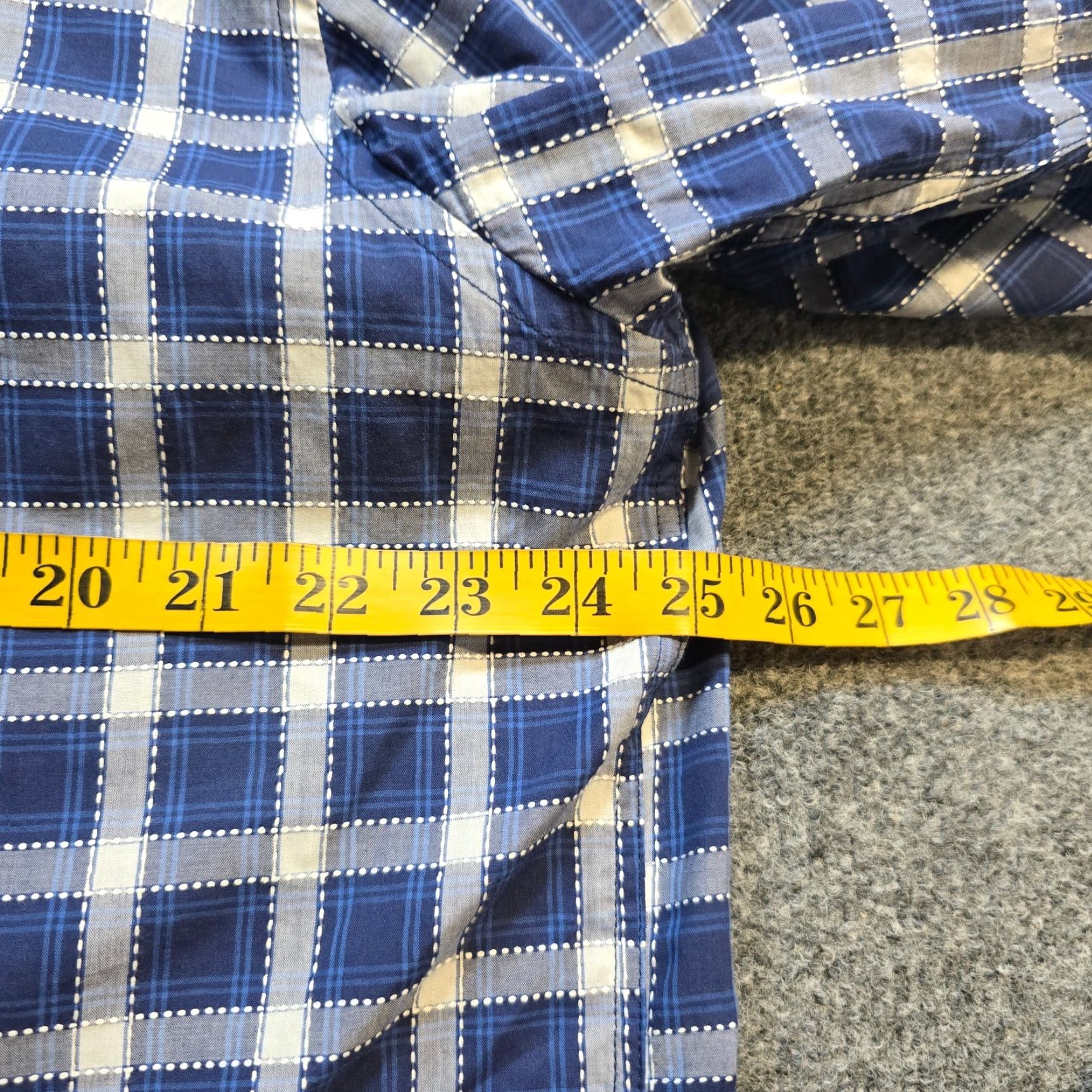 BUGATCHI Bugatchi Uomo Shirt Mens 2XL Tall Blue Plaid Button Long Sleeve Casual Business Shirt Size US XXL / EU 58 / 5 - 6 Thumbnail