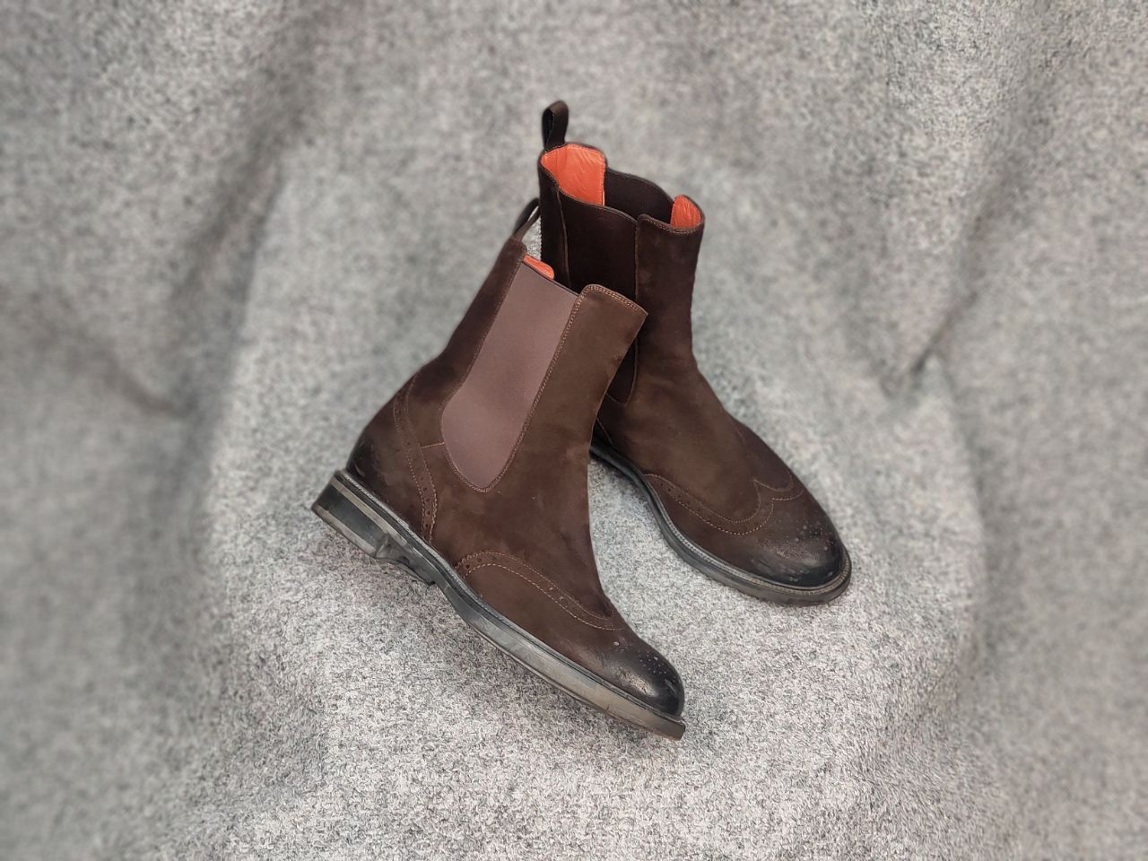 Santoni Santoni Design Premium Suede Brown Chelsea Boots Size US 7 / EU 40 - 7 Thumbnail
