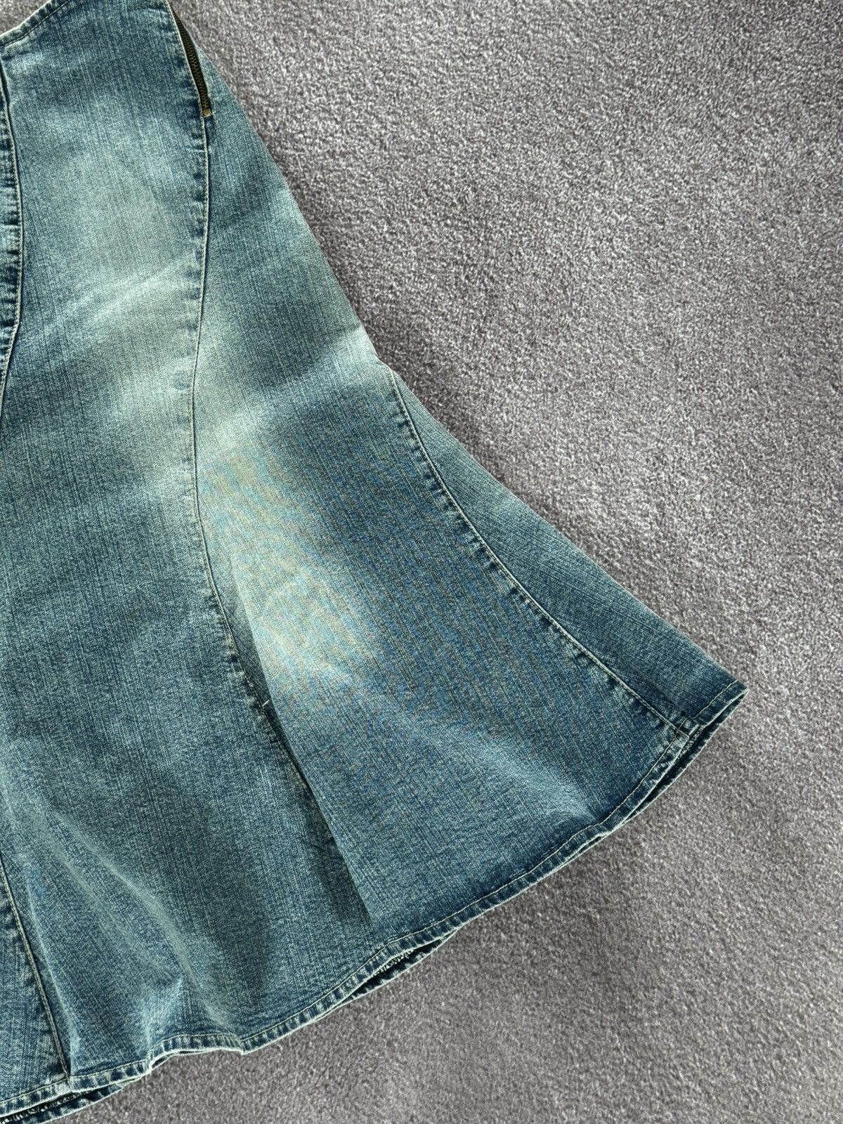 Japanese Brand Avant Garde 00s Vintage Assymetric Faded Skirt Size 30" / US 8 / IT 44 - 5 Thumbnail