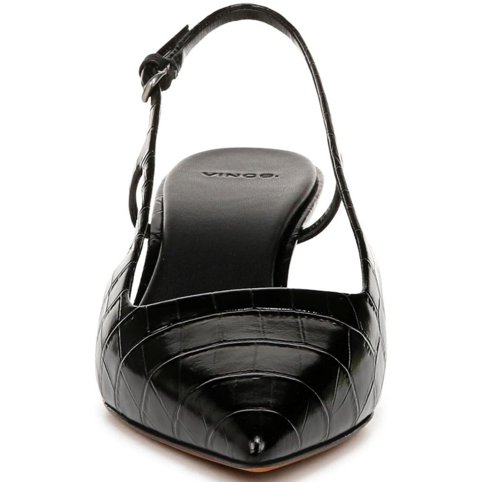 Vince Vince Womens Bianca Black CR, Black Crock Print Leather Size US 6.5 / IT 36.5 - 2 Thumbnail