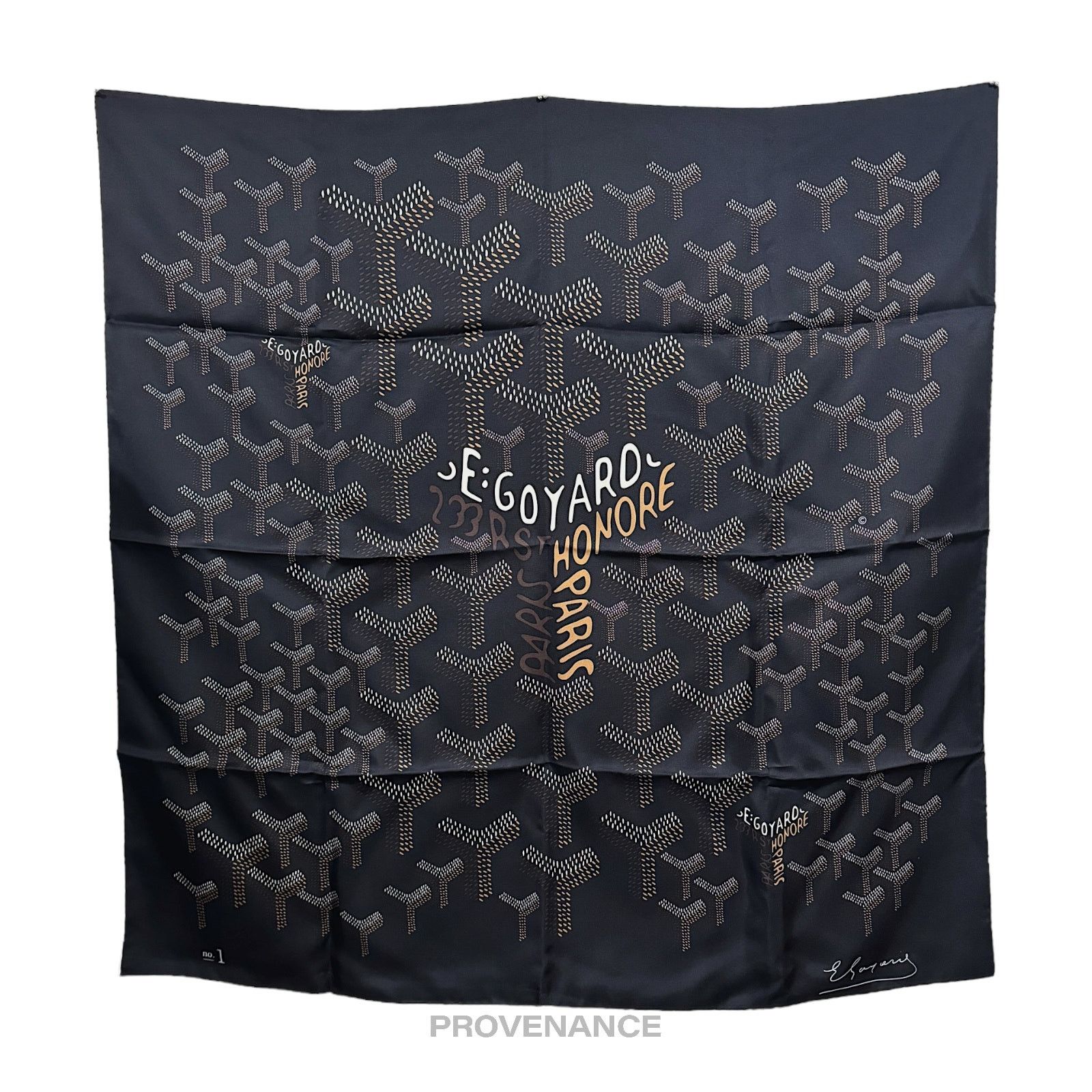 Goyard 🔴 Goyard Scarf No. 1 - Black Tan Size ONE SIZE - 1 Thumbnail