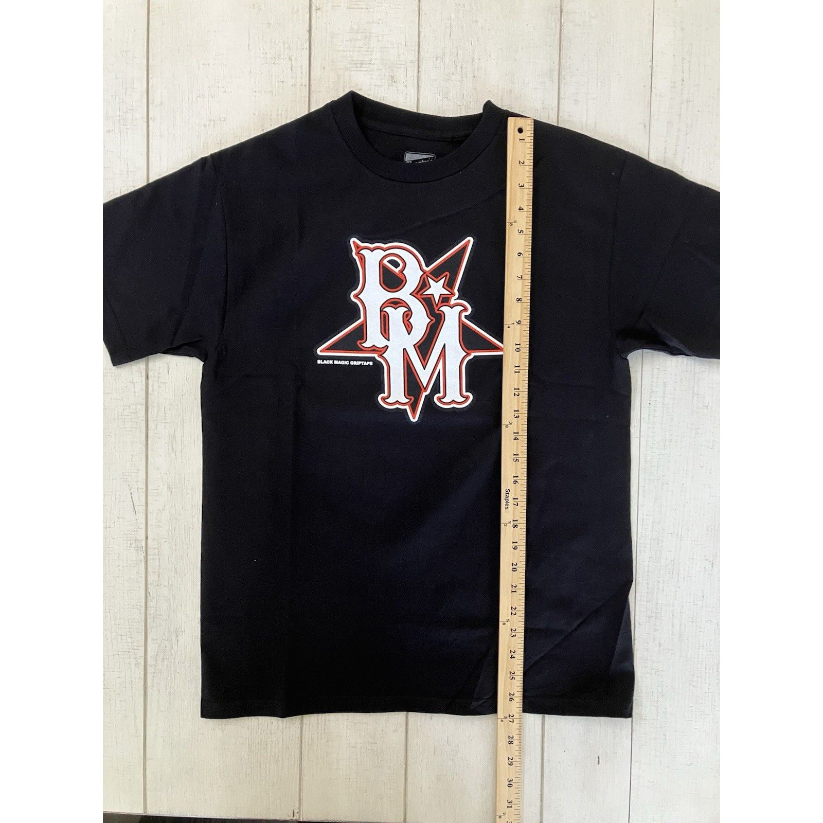 Other Shortys Skateboard Black Magic Grip Tape Tee Shirt M Black H Size US M / EU 48-50 / 2 - 4 Thumbnail