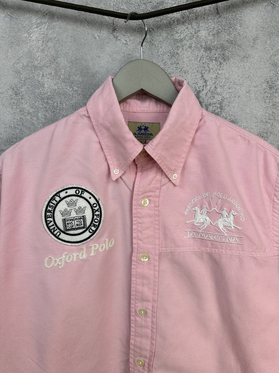 La Martina La Martina "Oxford Polo" Button Up Shirt Pink Crest Logo LS Size US L / EU 52-54 / 3 - 4 Thumbnail