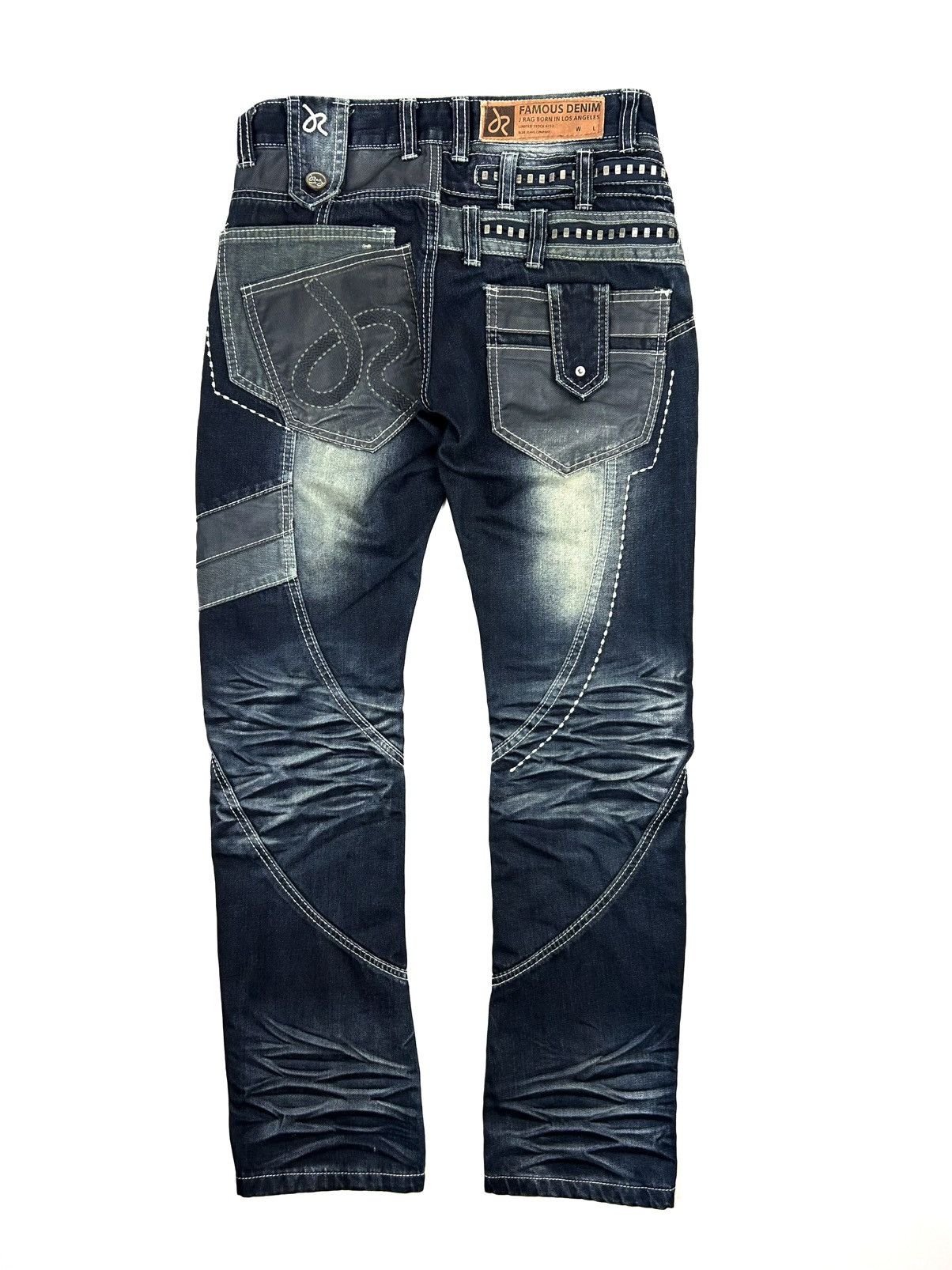 Japanese Brand J RAG Avant-Garde Japanese Jeans Multi-Pocket Navy Denim Y2K Size US 29 - 1 Thumbnail