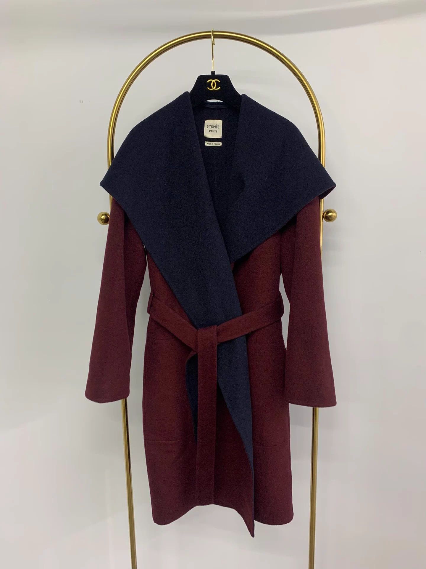 Hermes Hermes 2-tone double-faced cashmere coat 36 new Size XS / US 0-2 / IT 36-38 - 1 Thumbnail