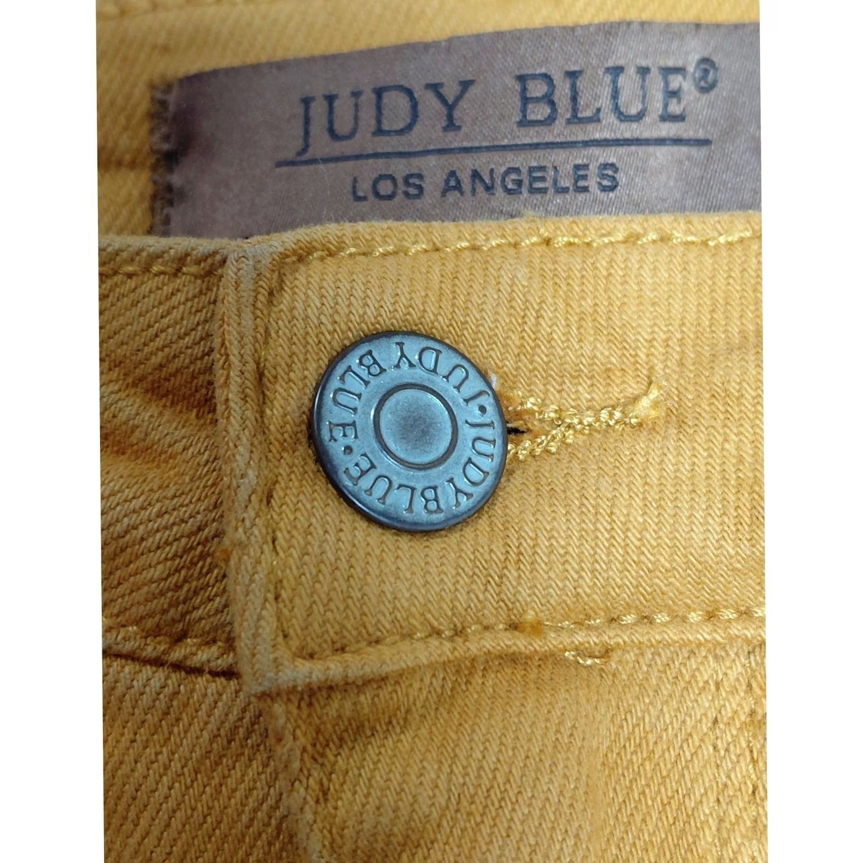 Denime Judy Blue Los Angeles Flared Jeans Mustard Denim Size 0 Womens Regular Stretch Cotton Spandex JB86713 Size 25" / US 0 / IT 36 - 3 Thumbnail