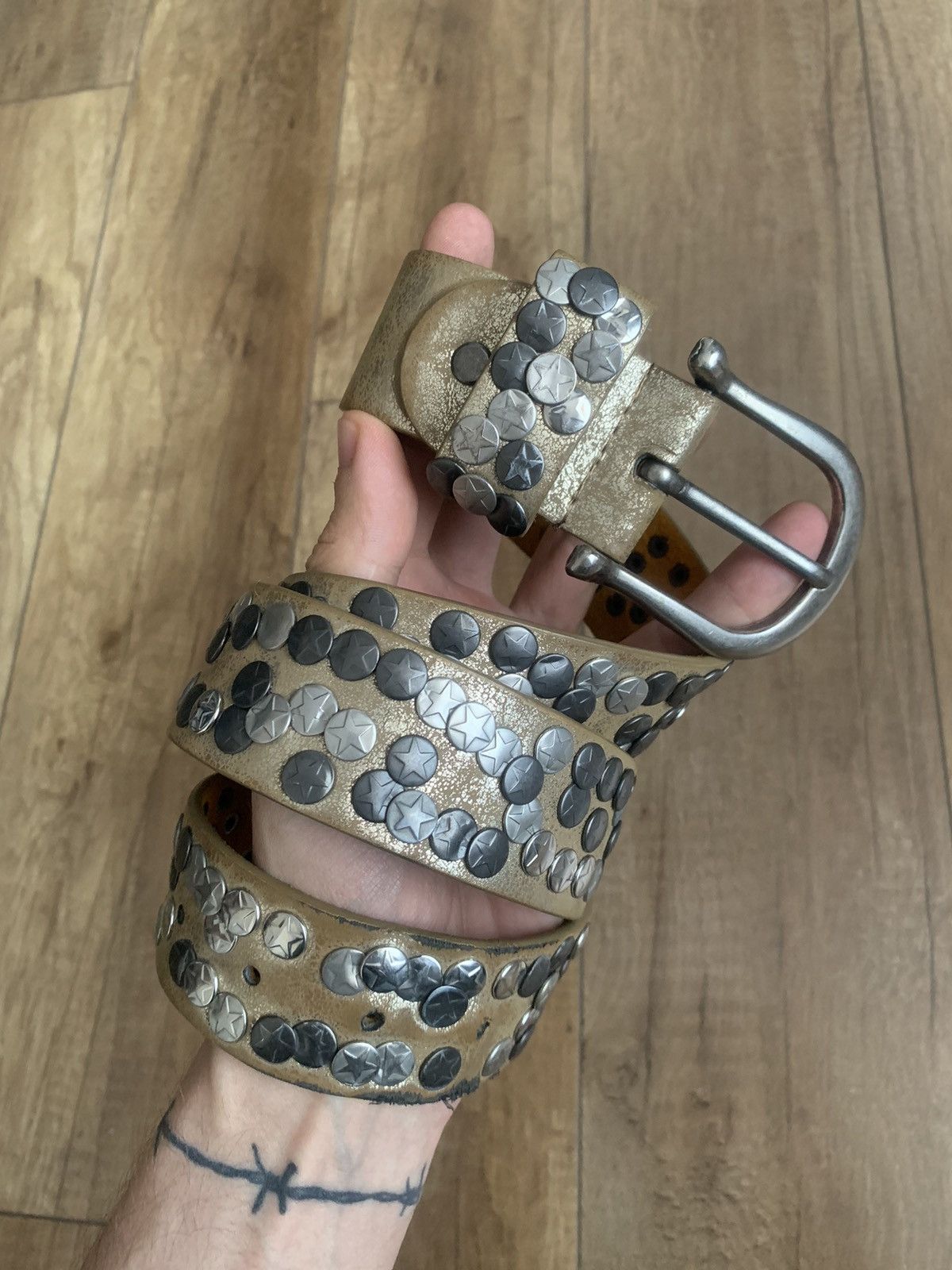 Vintage Vintage Leather Y2K Belt Punk Rock BB Simon Style 90s Size ONE SIZE - 1 Thumbnail
