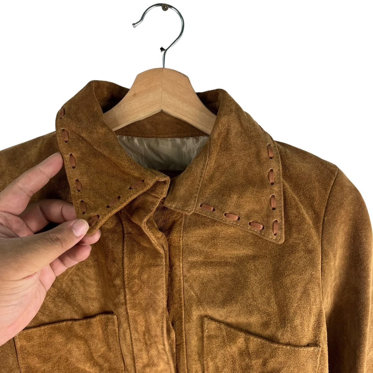 Vera Pelle Biker Leather Jacket Suede Vera Pelle Cuoieria Issey Miyake Size S / US 4 / IT 40 - 7 Thumbnail