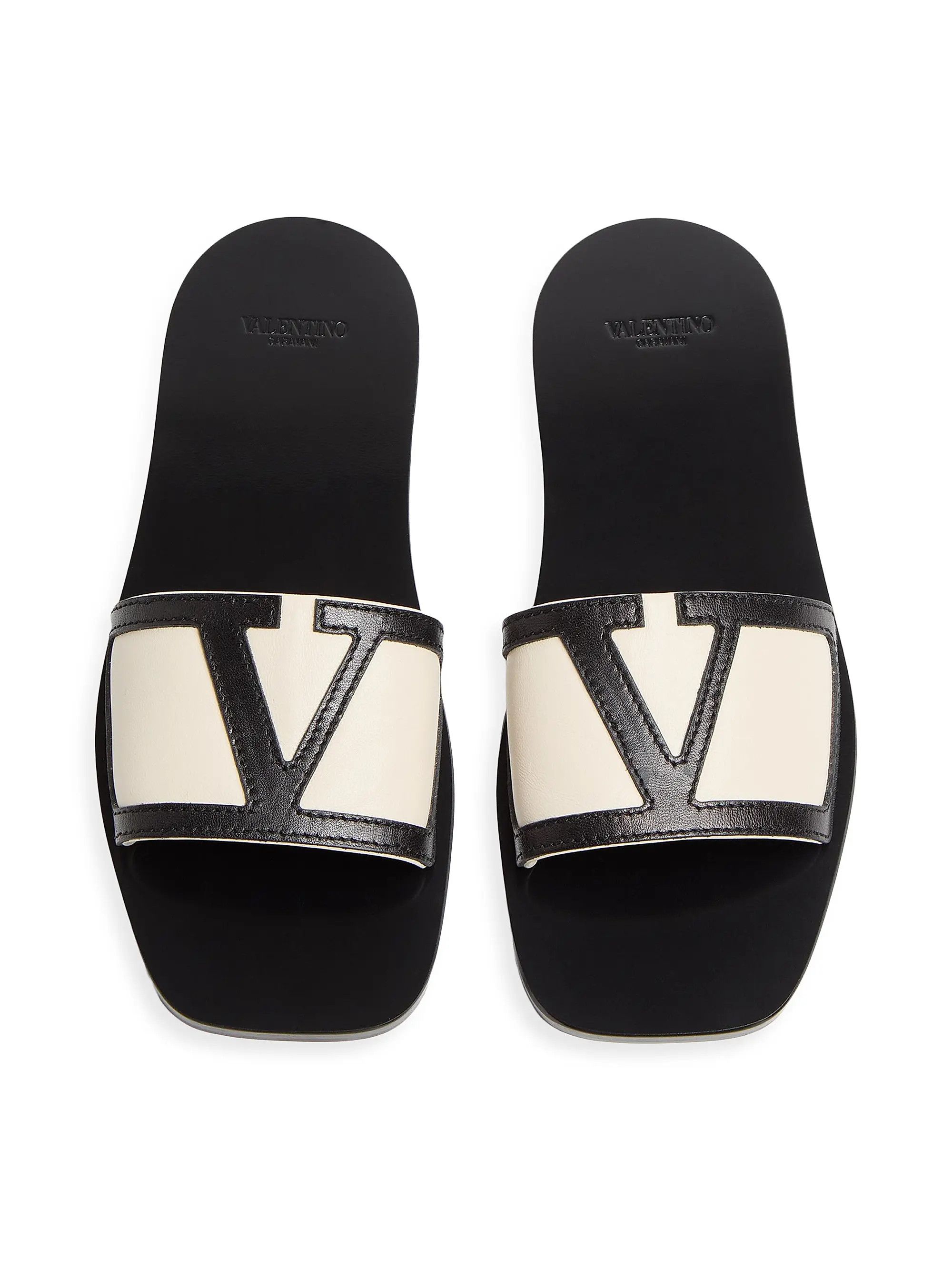 Valentino os11x0126 Viva Superstar Slide Sandals in Black/Ivory Size US 7 / IT 37 - 5 Thumbnail
