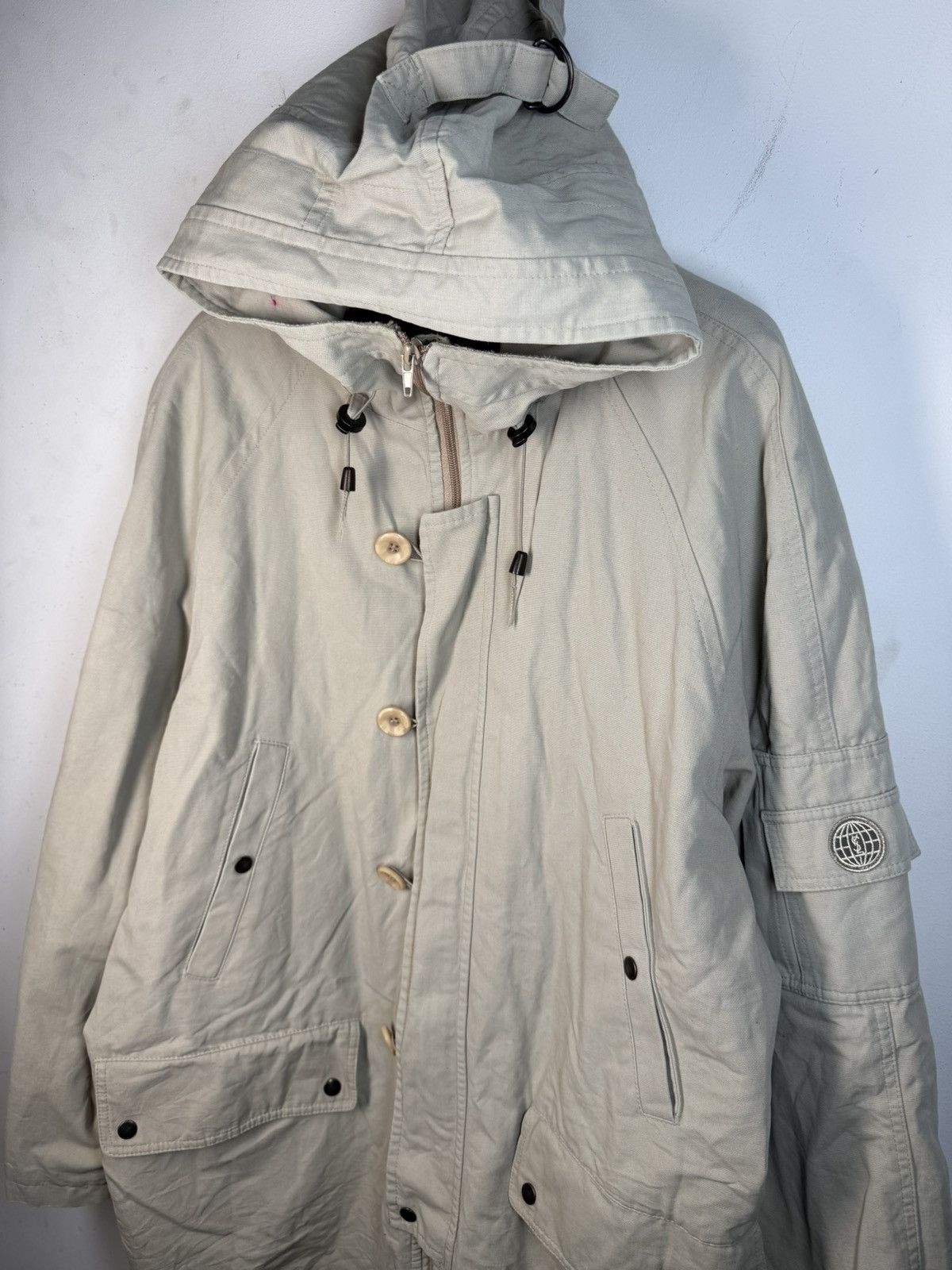 Yves Saint Laurent Beige YSL Jacket Parka Autumn Hooded Size US L / EU 52-54 / 3 - 13 Thumbnail