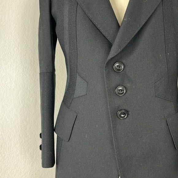 Japanese Brand Shiro Sakai Wool Asymetric Placket Tailored Mixed Media Japa Size S / US 4 / IT 40 - 2 Thumbnail
