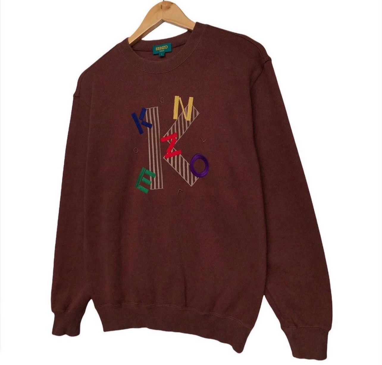 Japanese Brand × Kenzo Vintage Kenzo Embroidered Logo Brown Baggy Boxy Sweatshirt Size US S / EU 44-46 / 1 - 3 Thumbnail