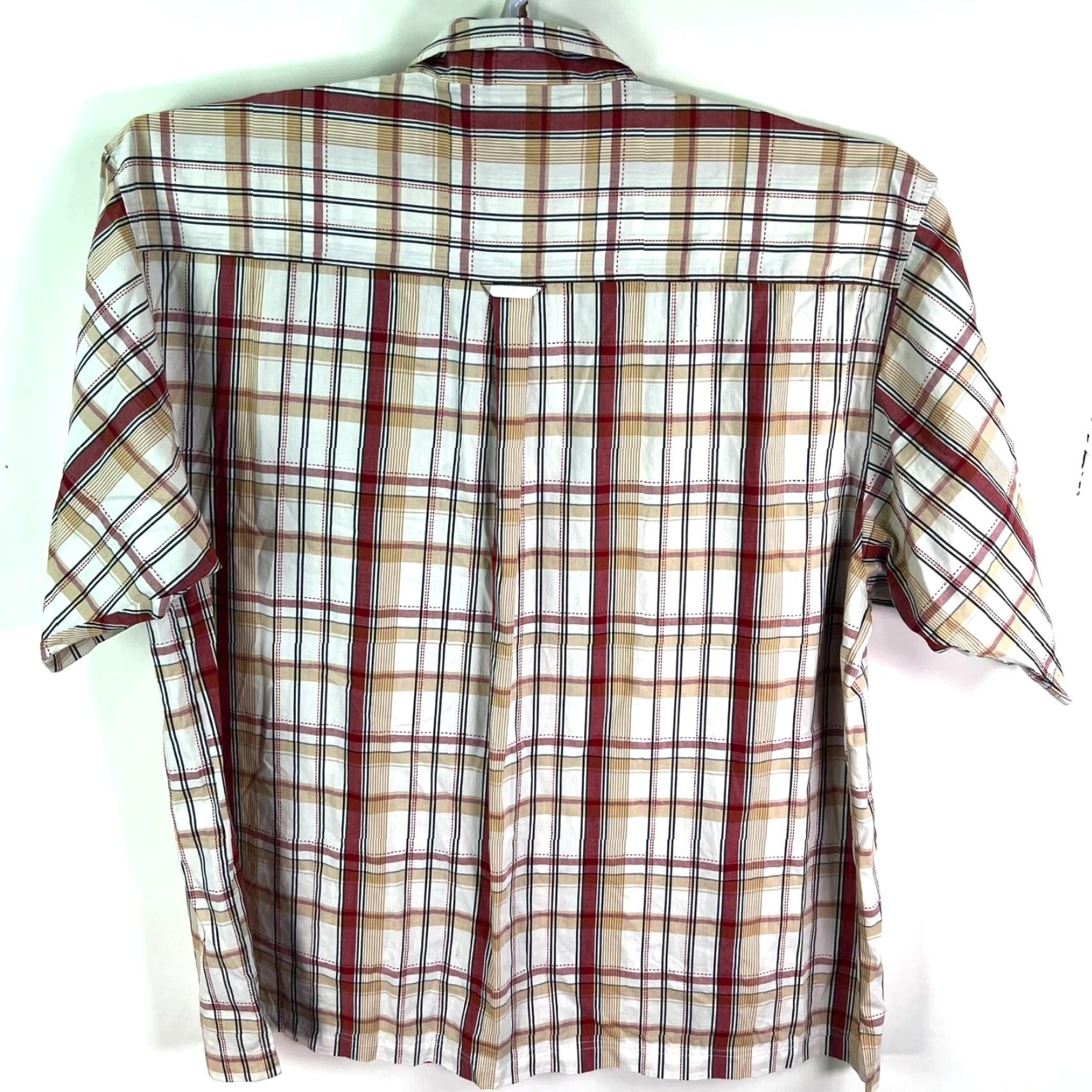 Southpole South Pole Shirt Mens 3XL Short Sleeve Button-Up Red/Tan Y2K Checked Size US XXL / EU 58 / 5 - 7 Thumbnail
