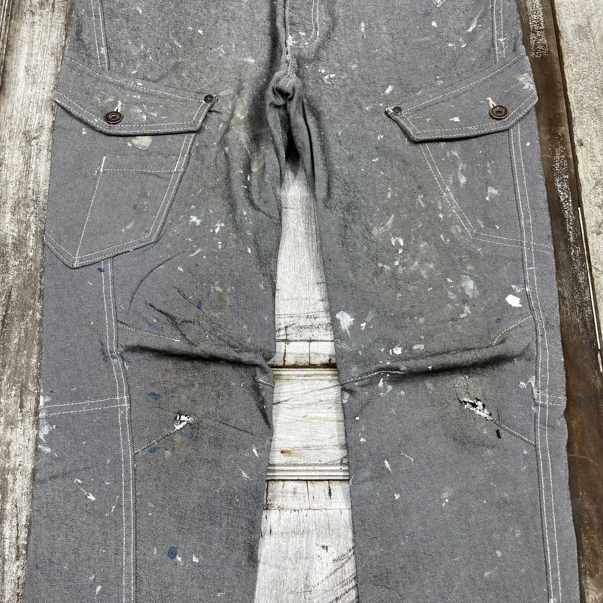 Japanese Brand × Vintage Vintage Japanese Brand Distressed Painted Cargo Pant Size US 31 - 4 Thumbnail