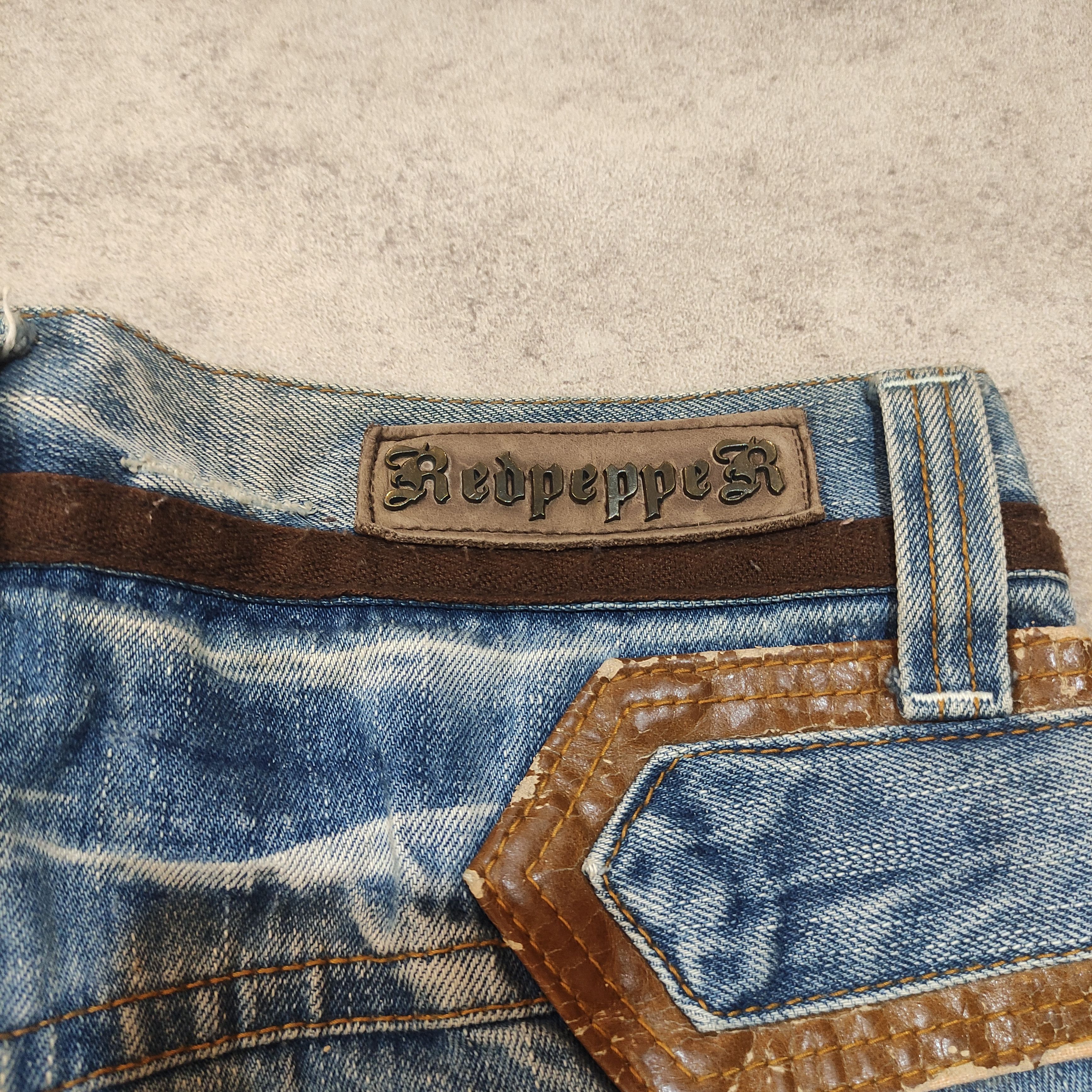 Tornado Mart RARE!! Red Pepper Archive Denim 2000s Vkei Y2k Size US 29 - 14 Thumbnail