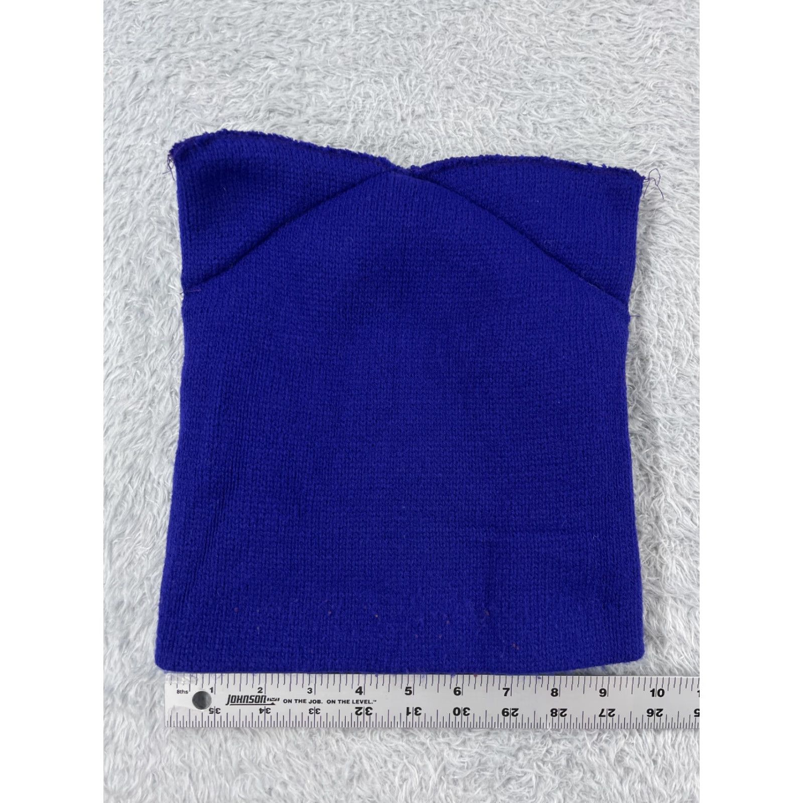 Vintage Beanie Adult One Size Blue Geometric Knit Acrylic Unbranded Unisex Modern Winter Hat Size ONE SIZE - 4 Thumbnail