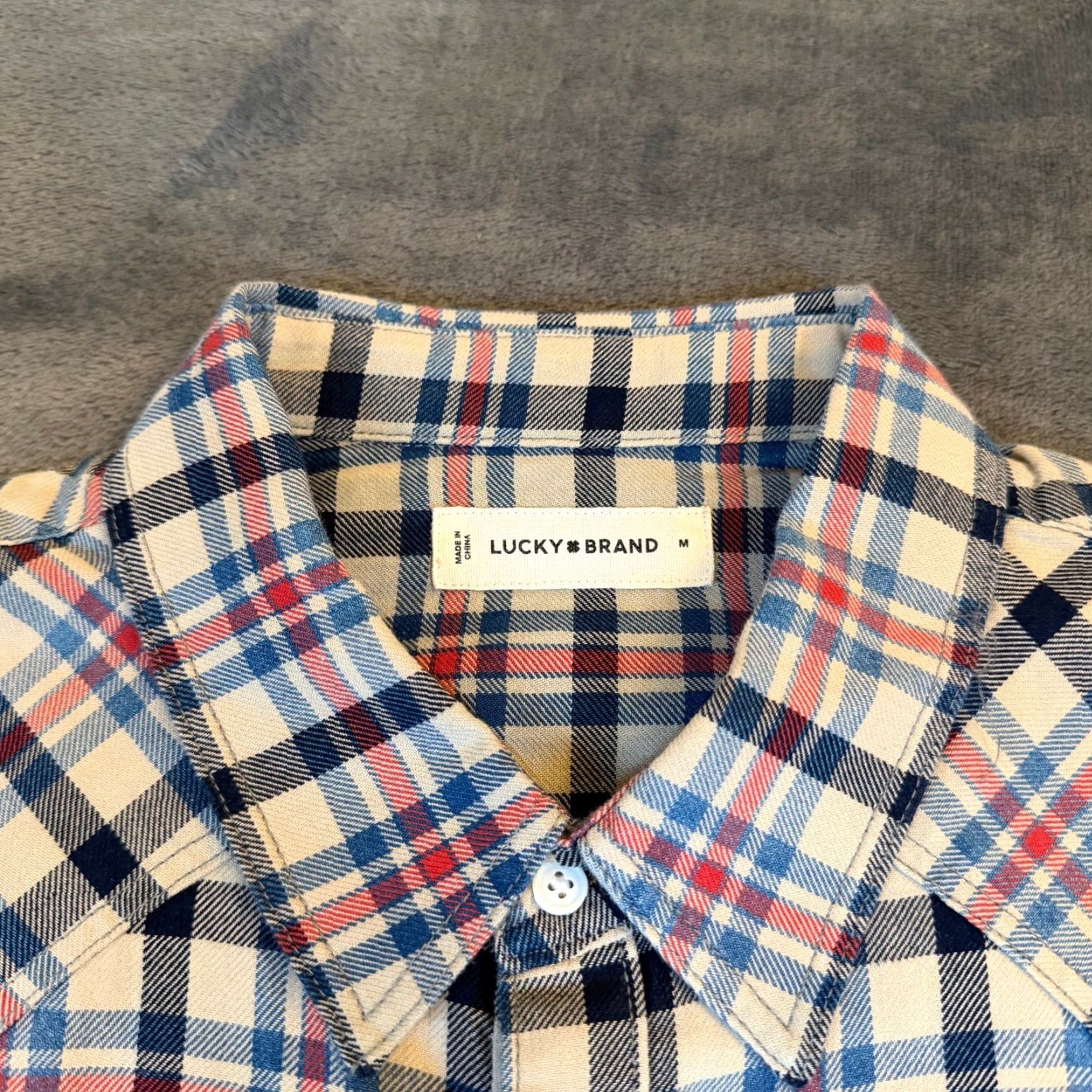 Lucky Brand Lucky Brand Shirt Plaid Western Snap Mens M Woven Cotton Multicolor Blue Red Cream Indigo NWT Casual Workwear Cowboy Bohemian Preppy 90s Size US M / EU 48-50 / 2 - 3 Thumbnail
