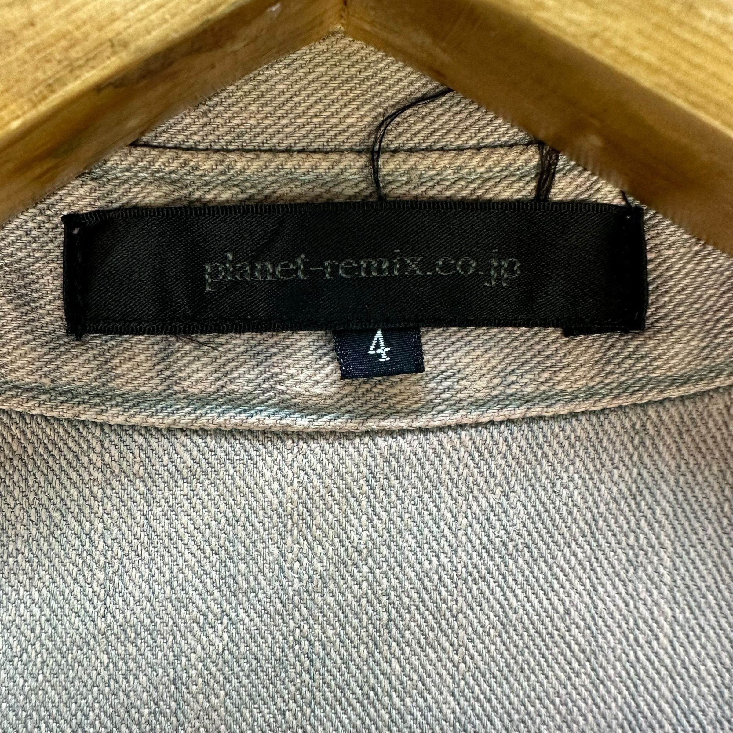Japanese Brand PLANET REMIX Faded Pink Cropped Jean Jacket #A71-1740 Size M / US 6-8 / IT 42-44 - 9 Thumbnail