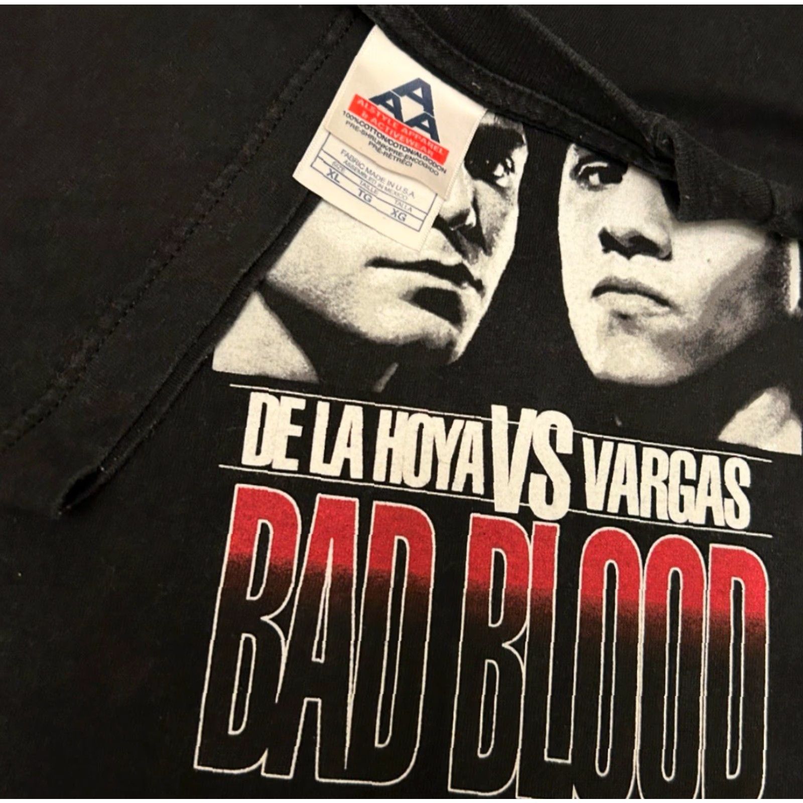 Vintage VINTAGE Oscar De La Hoya Boxing Vs Fernando Vargas Bad Blood Shirt Mens XL Black 90s Sports Boxing T-Shirt Mauro de la Hoya? Size US XL / EU 56 / 4 - 3 Thumbnail