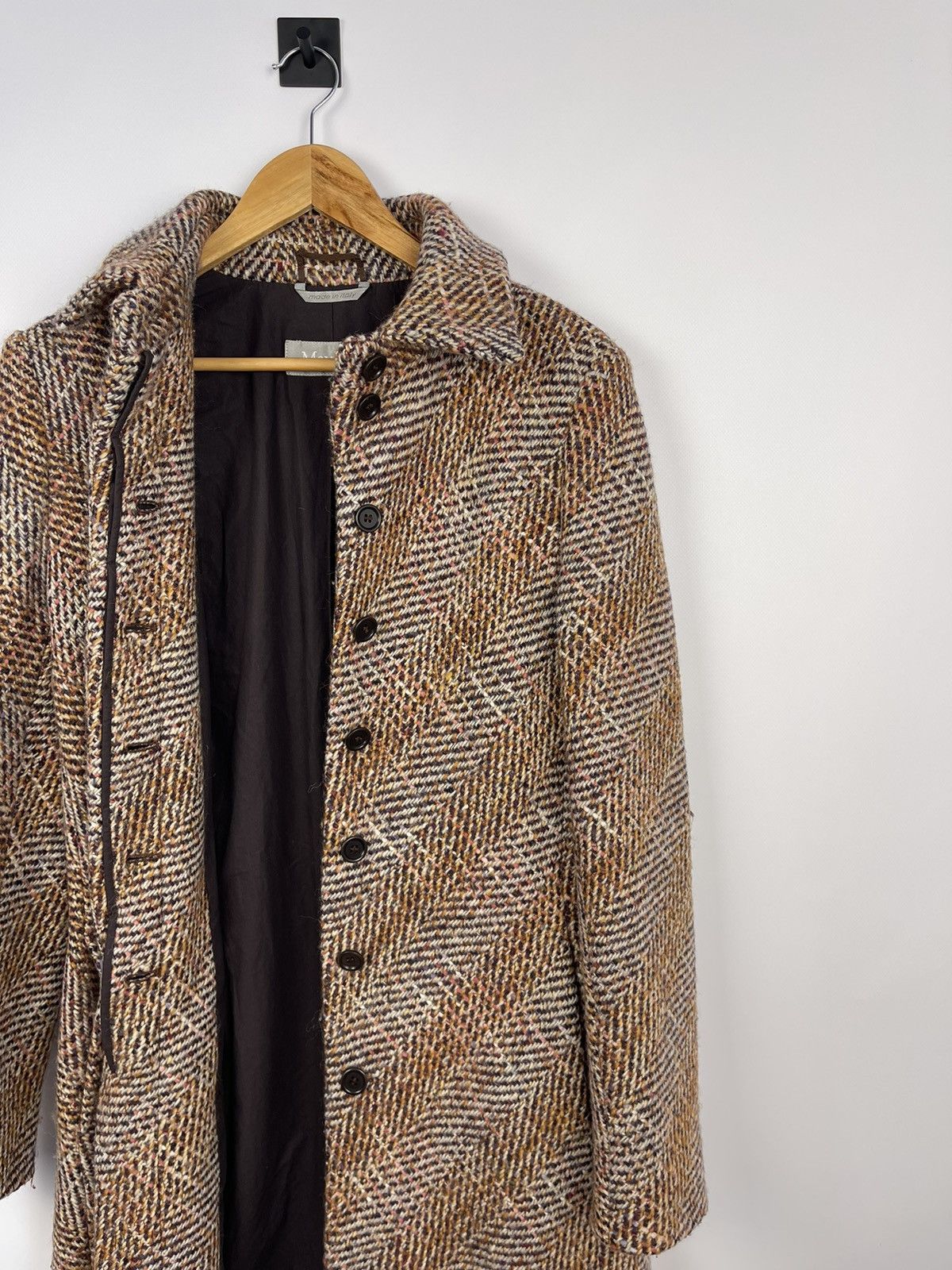 Max Mara Women's Vintage Tweed Wool Coat Jacket Size USA10