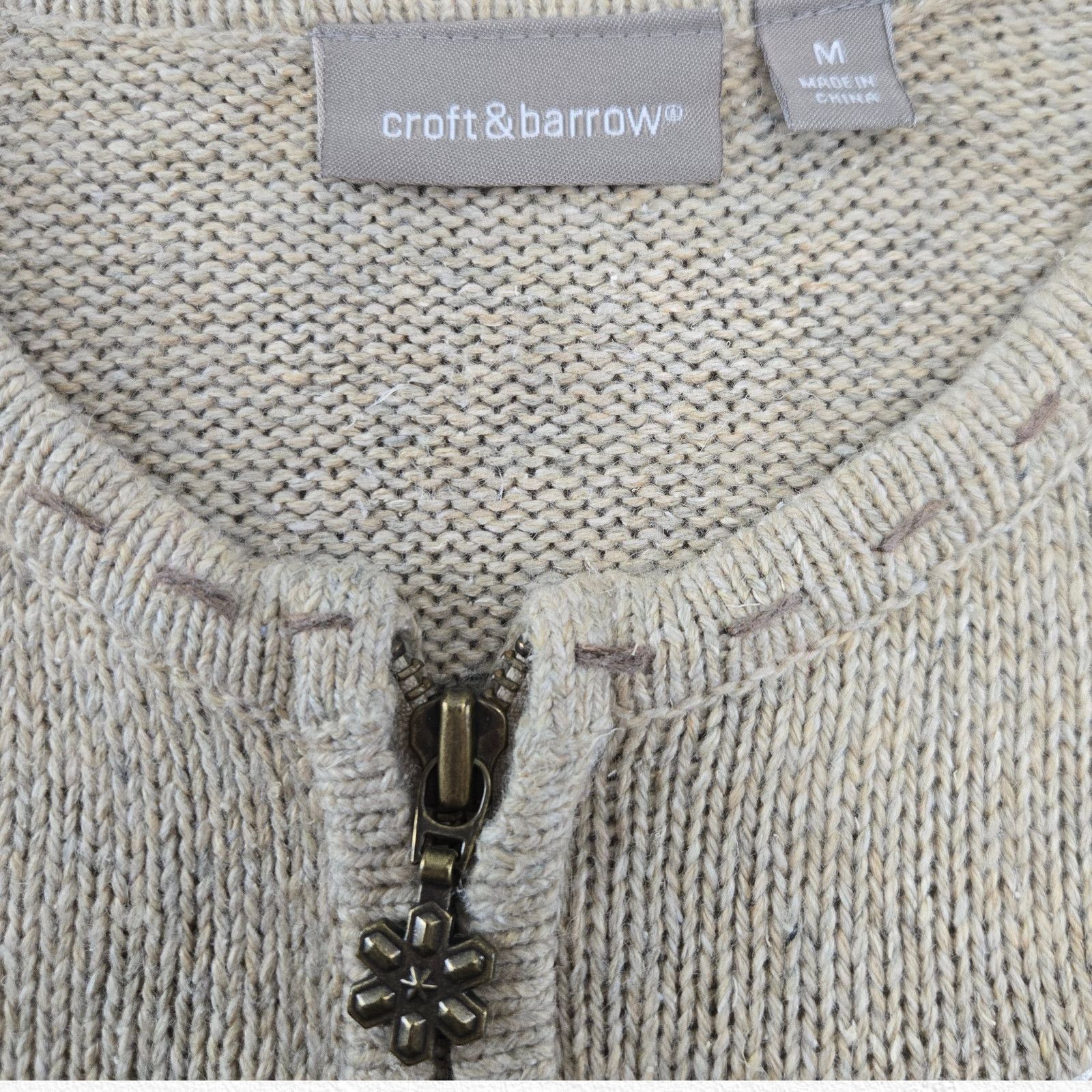 Croft & Barrow Y2K Bird Knit Zip Cardigan Ramie Silk Blend Medium Size M / US 6-8 / IT 42-44 - 4 Thumbnail