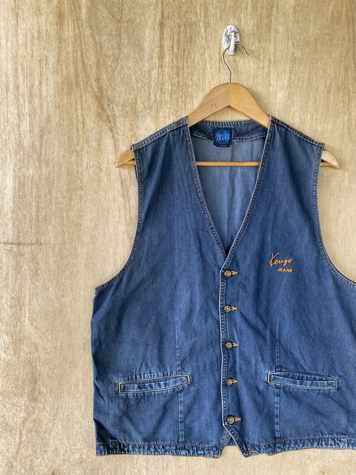 Designer × Kenzo 👘SALE👘KENZO JEANS VEST NICE DESIGN Size US L / EU 52-54 / 3 - 4 Thumbnail