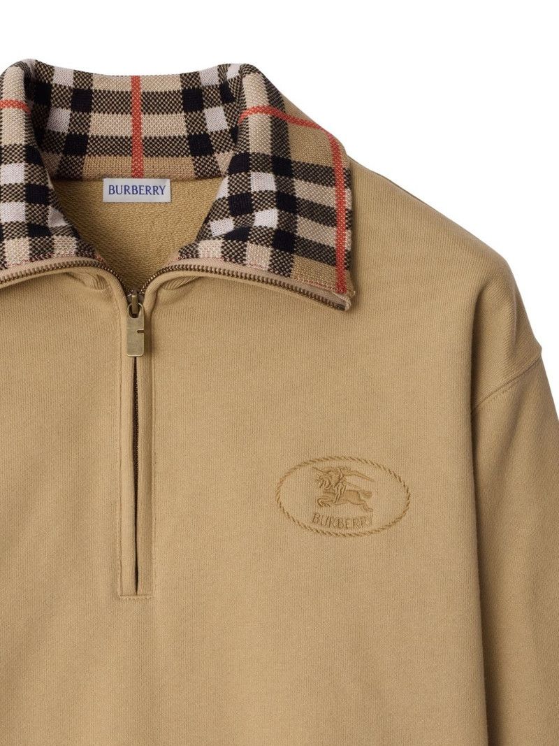 Burberry os11x0326 Zip-Up Sweatshirt in Beige Size US L / EU 52-54 / 3 - 2 Thumbnail