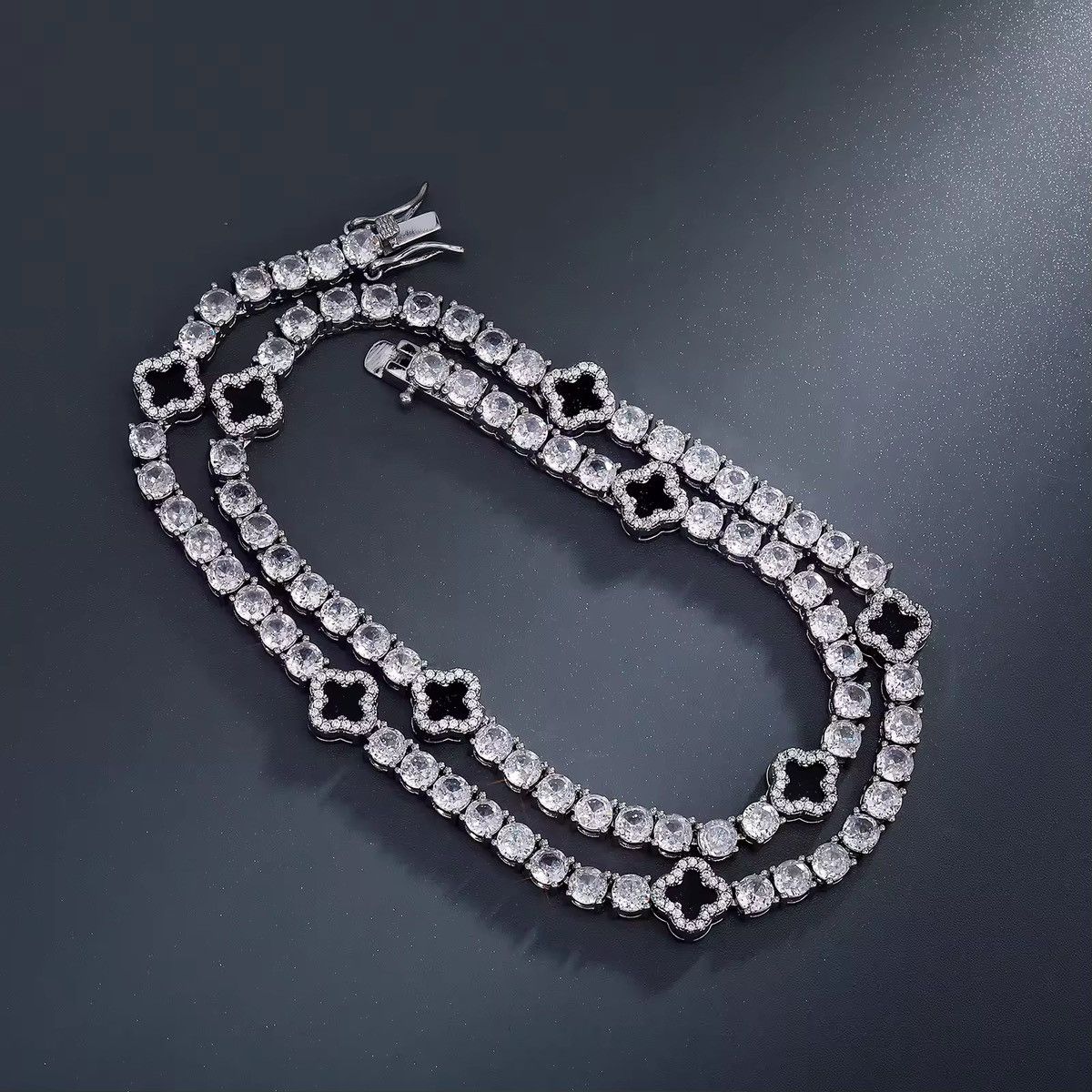 Other Iced Out Charm Lucky Clover 4mm Chains Necklace Size ONE SIZE - 3 Thumbnail
