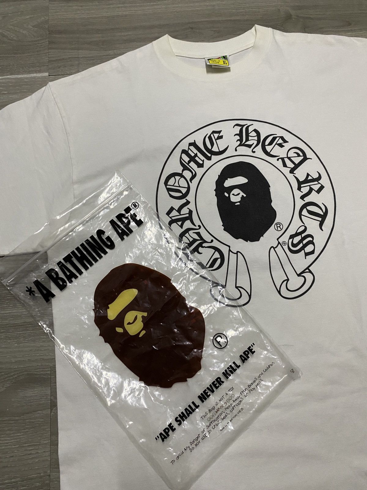 Bape × Chrome Hearts DEADSTOCK - LIMITED RELEASE Bape x Chrome Hearts Cross Tee Size US XL / EU 56 / 4 - 10 Thumbnail