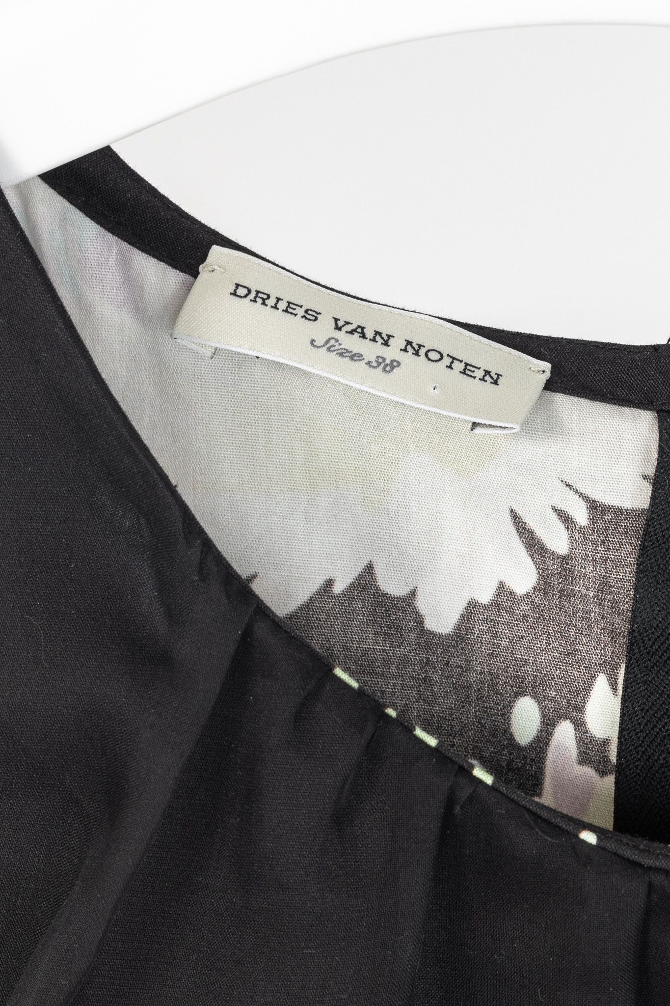 Dries Van Noten Dries Van Noten SS/13 Black Floral Silk-Organza Mini Dress Size M / US 6-8 / IT 42-44 - 4 Thumbnail