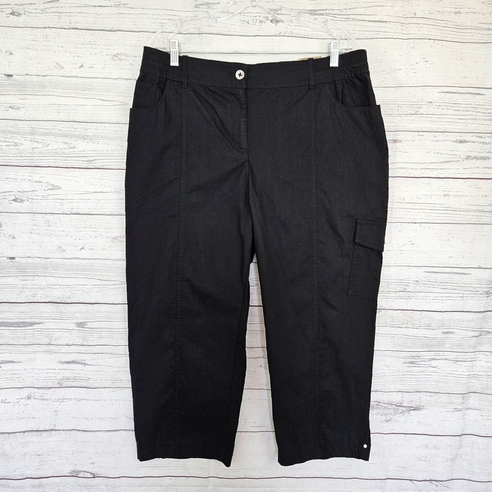 Vintage VINTAGE Chicos Womens Capri Pants L Black Cotton Blend Capri Pants Womens L Black Cotton Blend Size 36" / US 14 / IT 50 - 2 Thumbnail