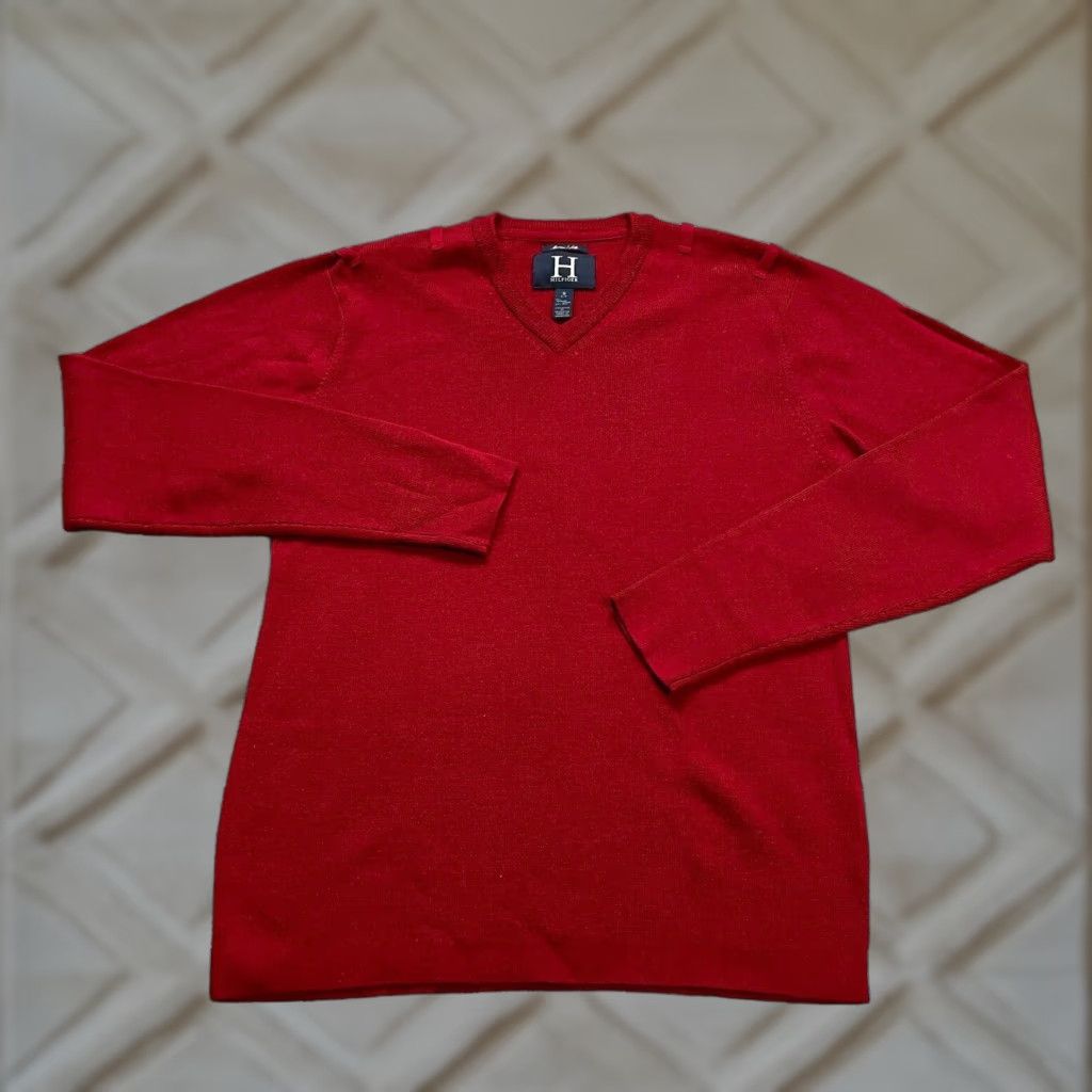 Vintage VINTAGE Hilfiger Wool Silk Pullover Sweater Womens Small Red V-Neck Knitted Top Casual Office Size S / US 4 / IT 40 - 1 Thumbnail