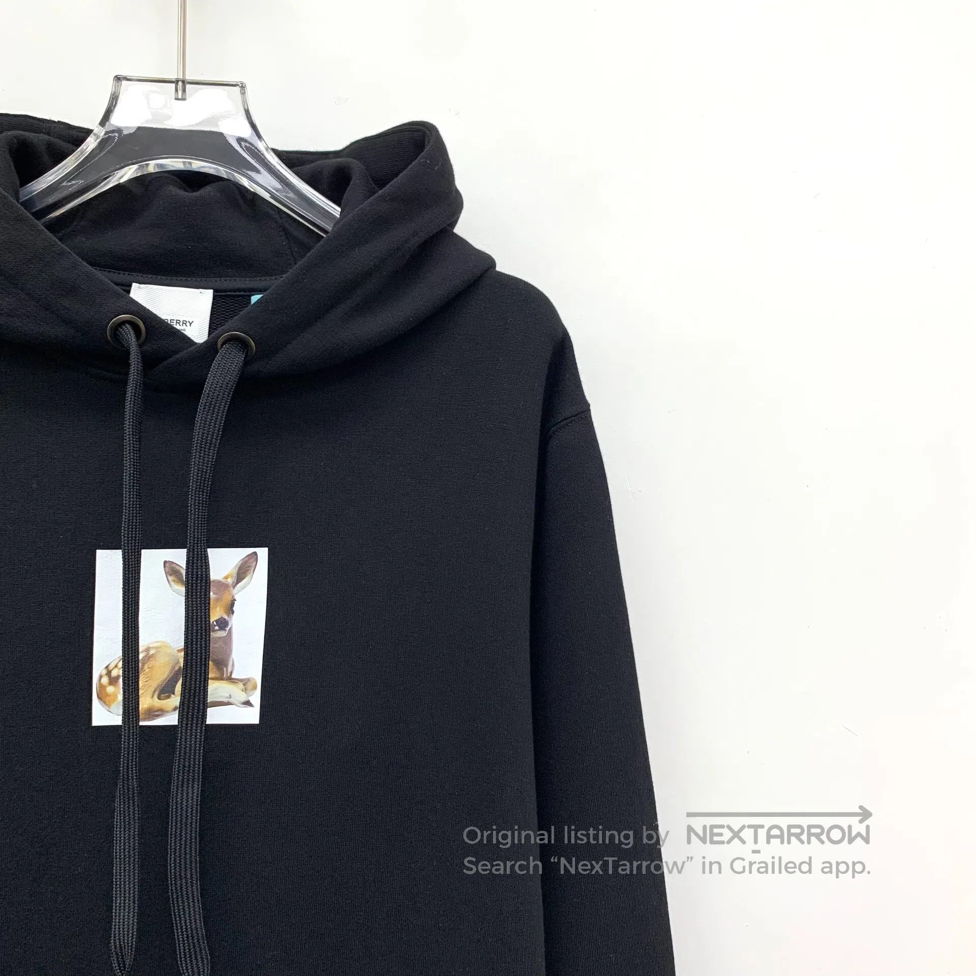 Burberry Burberry Black Fawn Print Cotton Hooded Drawstring Long Sl Size US XS / EU 42 / 0 - 3 Thumbnail