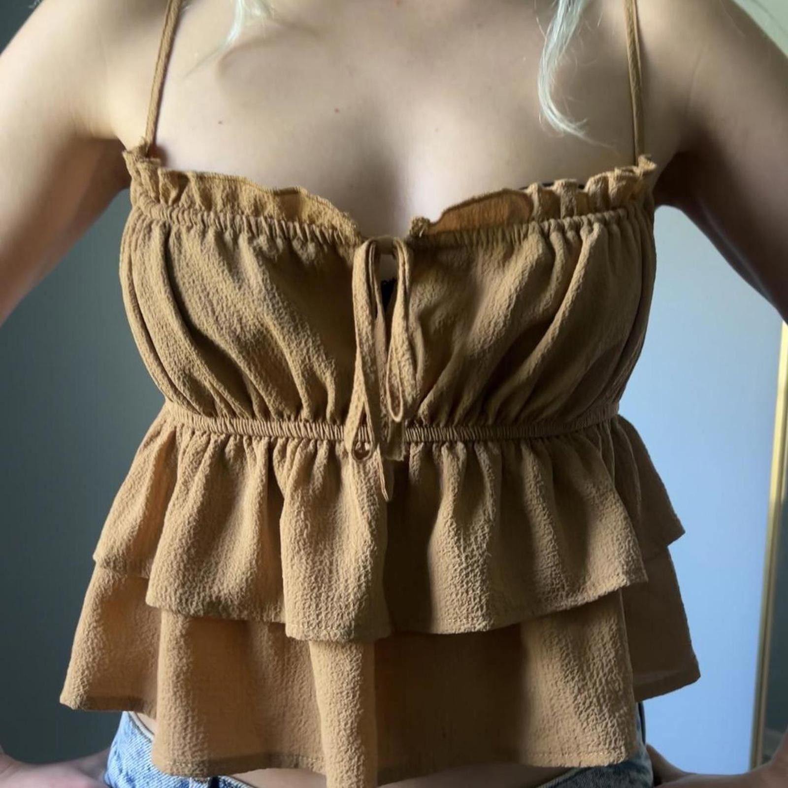 Other Camel brown ruffle tank top Size S / US 4 / IT 40 - 5 Thumbnail