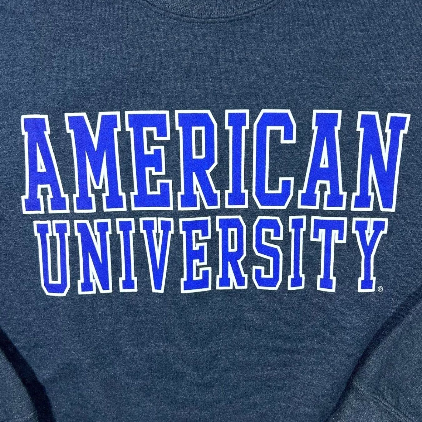 Vintage MV Sport American University College Spellout Graphic Crewneck Sweatshirt Mens Medium Dark Grey Size US M / EU 48-50 / 2 - 3 Thumbnail