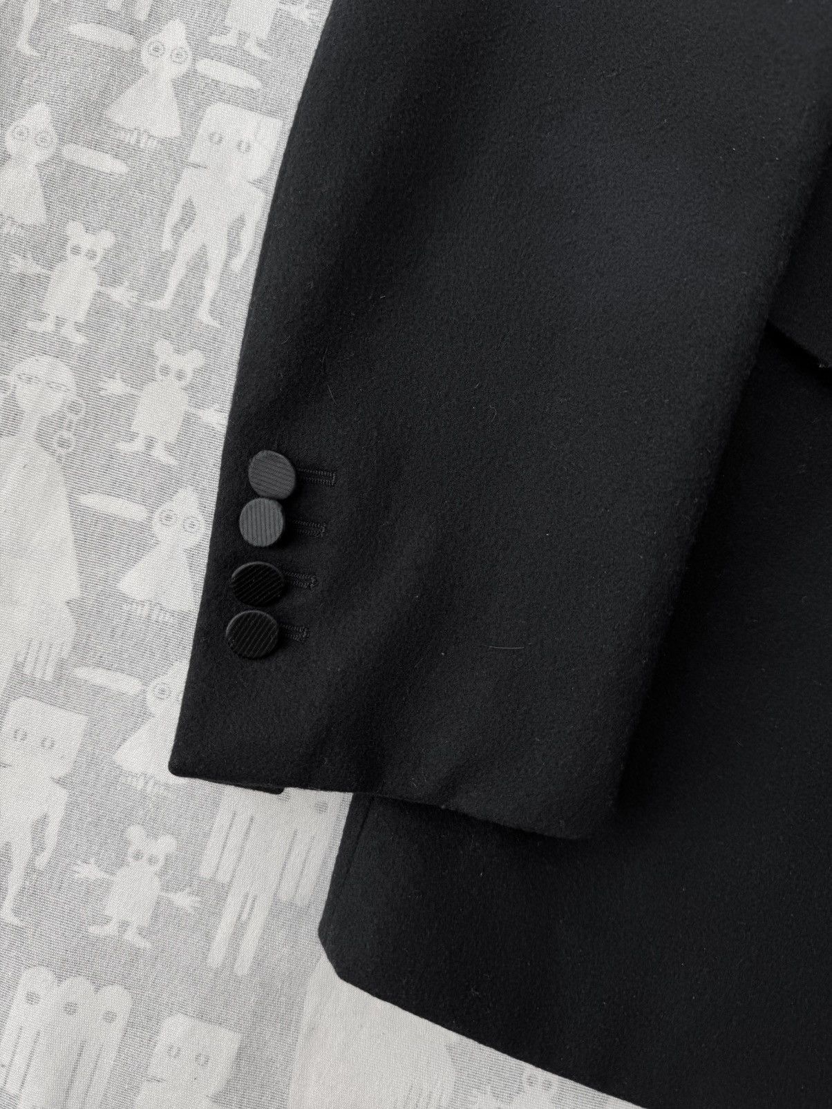 Dior × Hedi Slimane Dior Homme AW03 Nylon Collar Boiled Wool Blazer Size 46S - 4 Thumbnail