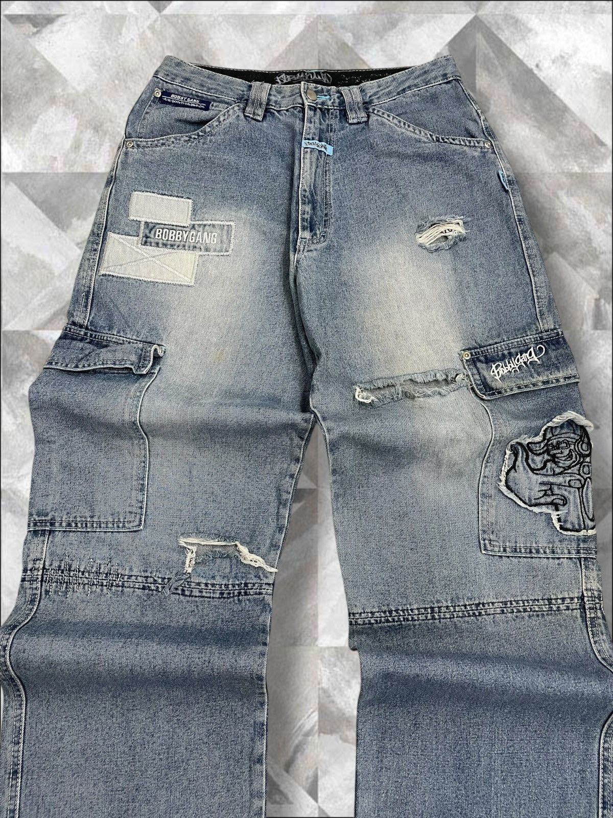 JNCO Vintage Rare 1990s Designer Bobby Gang Baggy Cargo Denim Size US 30 / EU 46 - 4 Thumbnail
