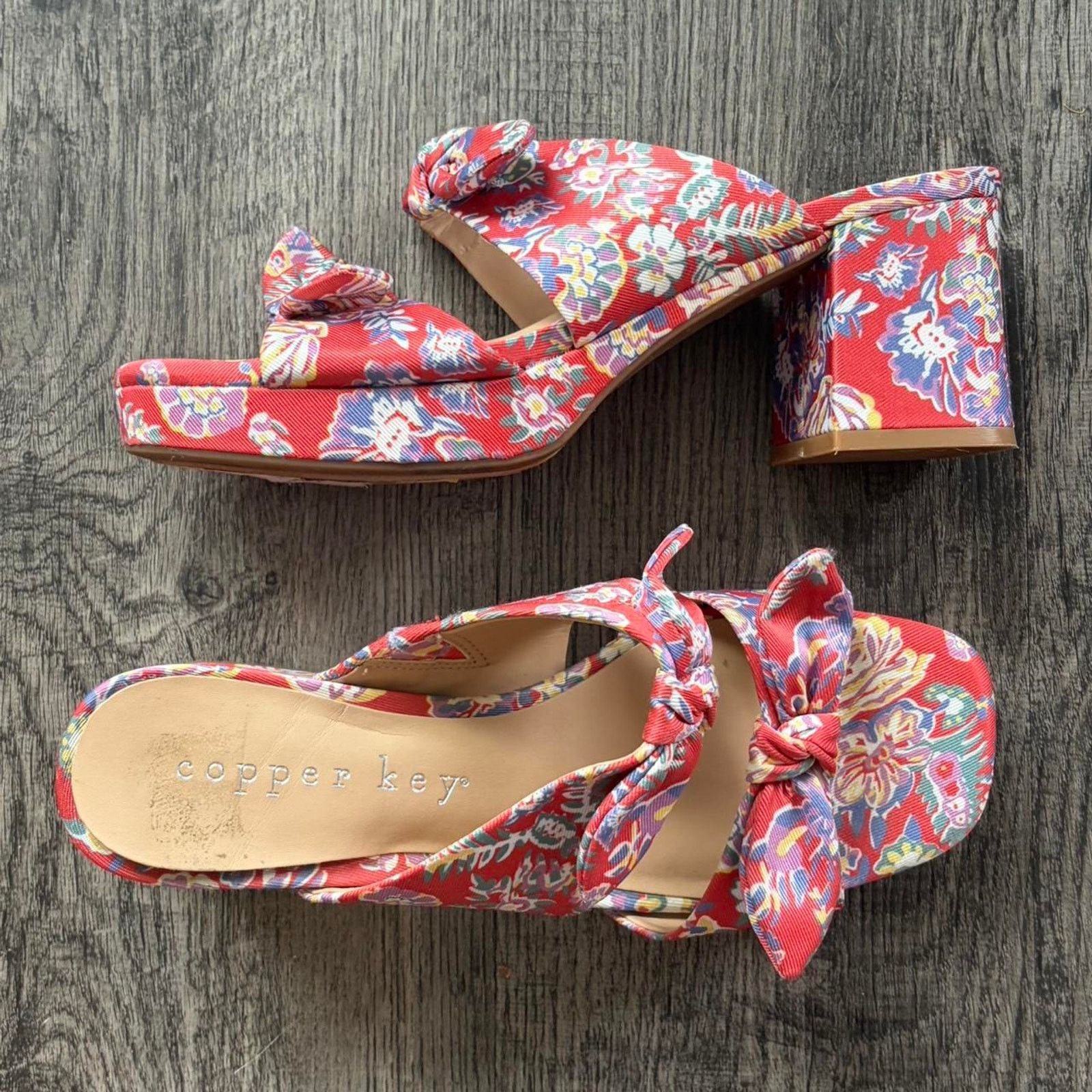 Other Copper key red floral heels Size US 6.5 / IT 36.5 - 2 Thumbnail
